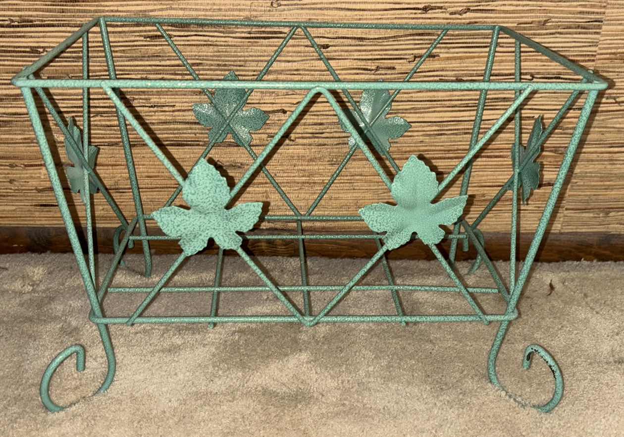 Photo 1 of GREEN IVY METAL MAGAZINE RACK 10” X 16” H11.25”