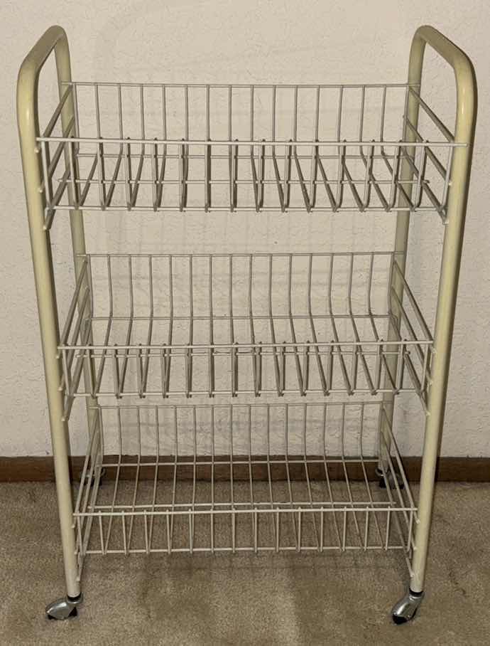 Photo 1 of 3-TIER ROLLING WIRE RACK 10.25” X 16.25” H25”