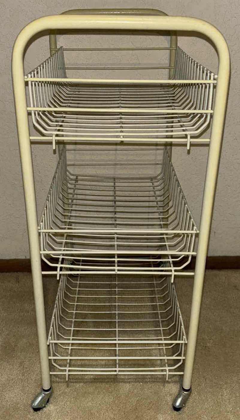 Photo 2 of 3-TIER ROLLING WIRE RACK 10.25” X 16.25” H25”