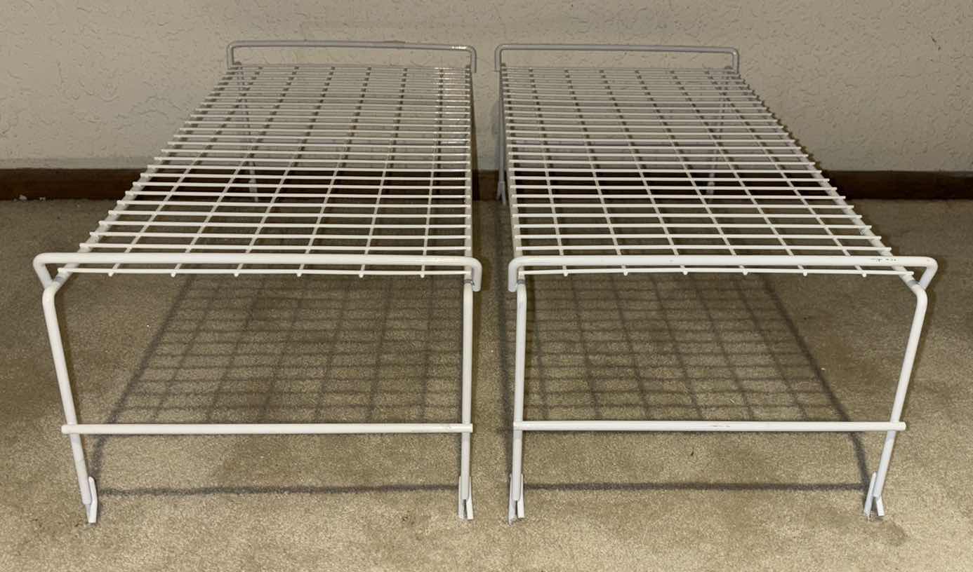 Photo 2 of 2 PC STACKABLE WIRE SHELVES (EACH SHELF 10.5” X 21.75” H7.5”)