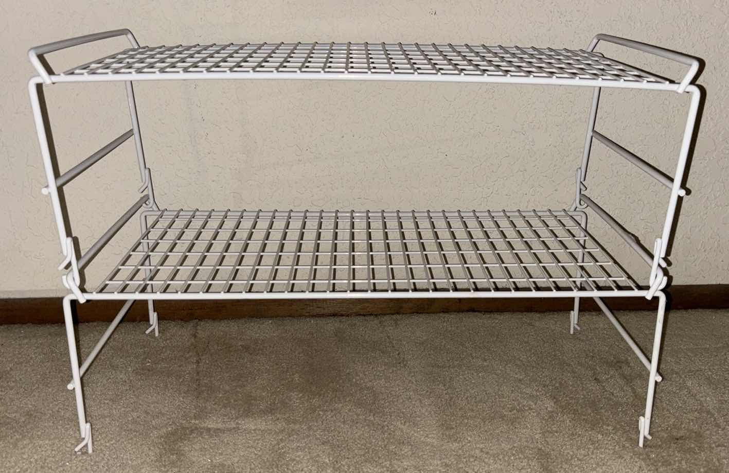 Photo 1 of 2 PC STACKABLE WIRE SHELVES (EACH SHELF 10.5” X 21.75” H7.5”)