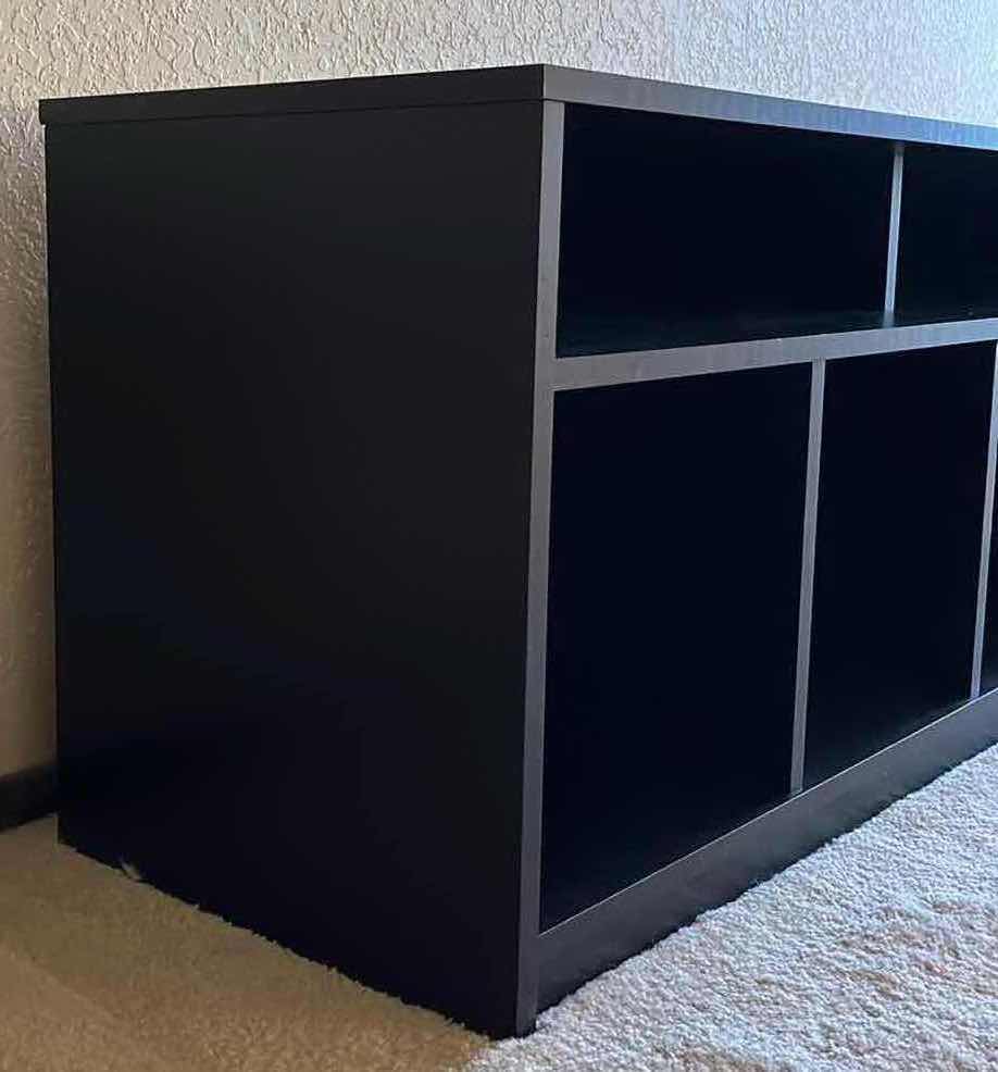 Photo 4 of MAINSTAYS TRUE BLACK OAK WOOD LAMINATE FINISH TV STAND ENTERTAINMENT CENTER 47.5” X 16” H20”