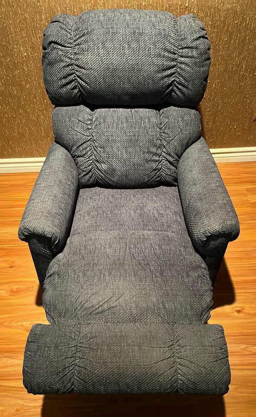 Photo 3 of LA-Z-BOY BLUE PINNACLE MANUAL RECLINER CHAIR 32” X 37” H40”