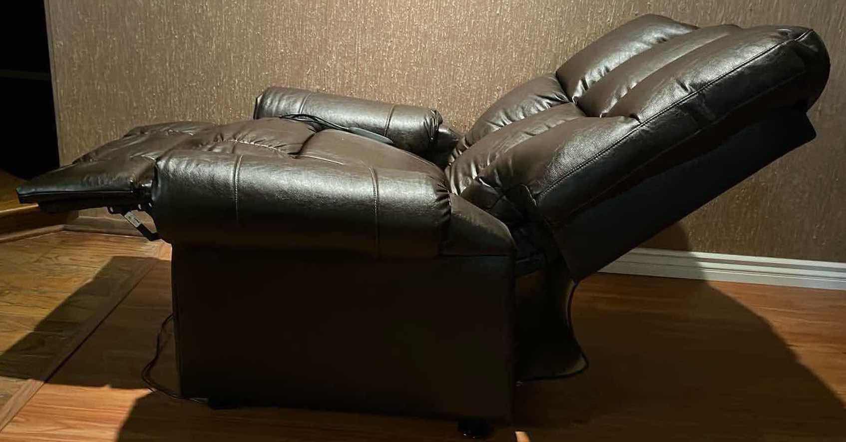 Photo 9 of CATNAPPER OVERSIZED POWER LIFTER DARK BROWN LEATHER RECLINER CHAIR 45” X 42” H48”-67” (READ NOTES)