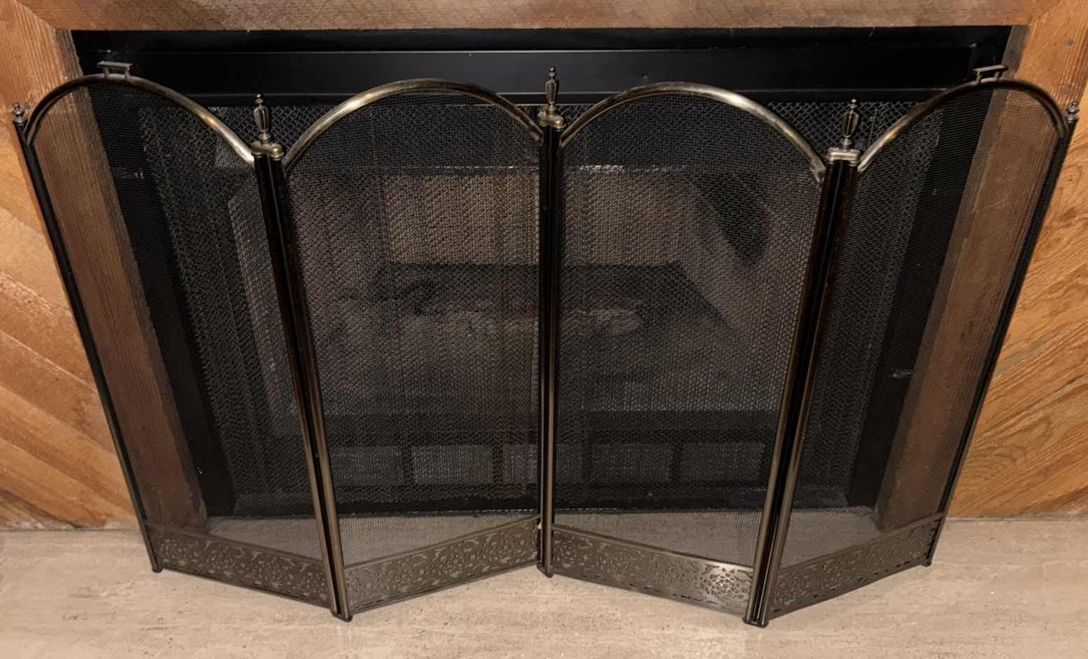 Photo 1 of BRASS FINISH FREE STANDING FIREPLACE SCREEN