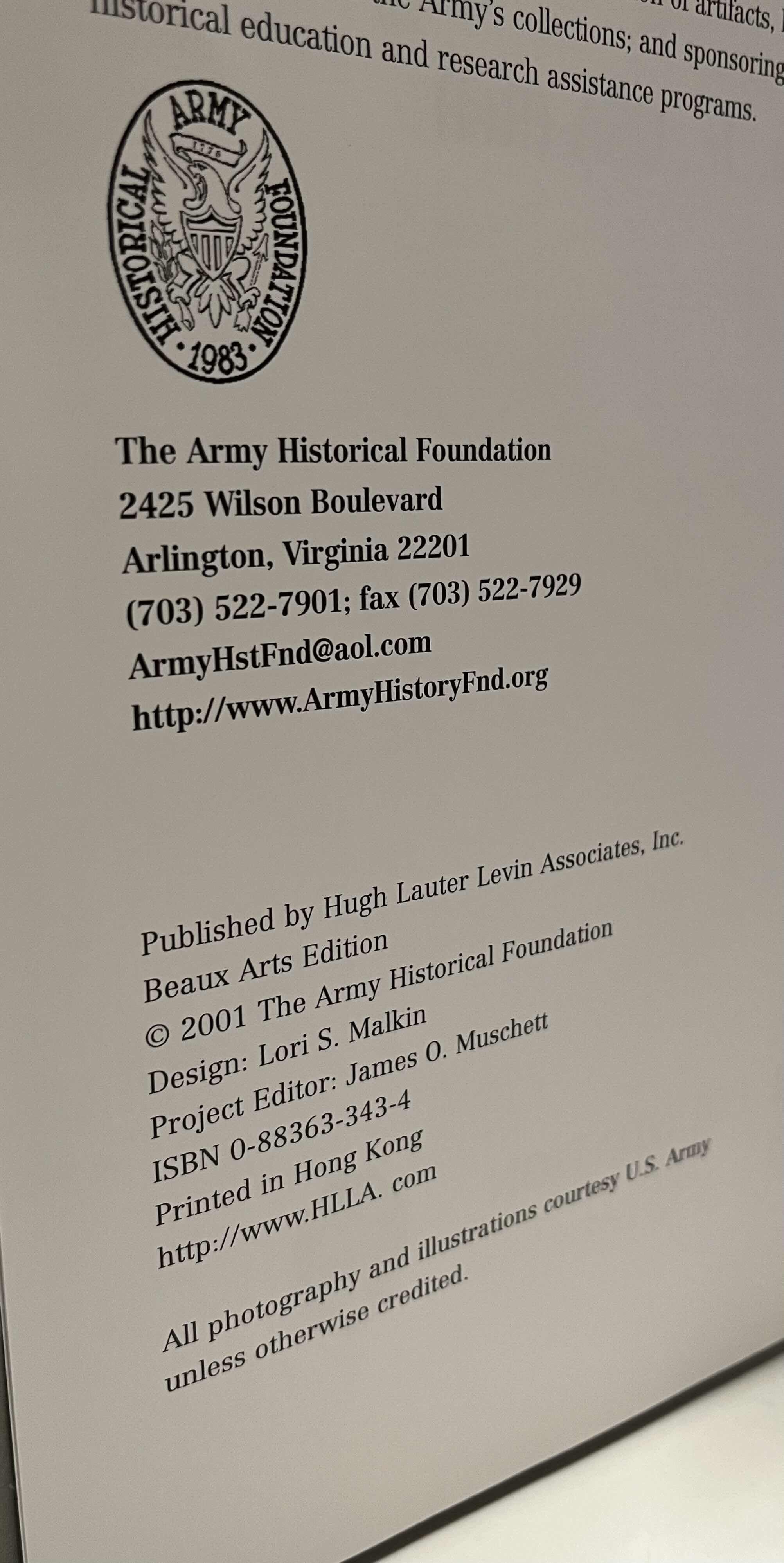 Photo 7 of THE ARMY UNITED STATES ARMY HISTORICAL FOUNDATION COLLECTORS BOOK PUBLISHED 2001