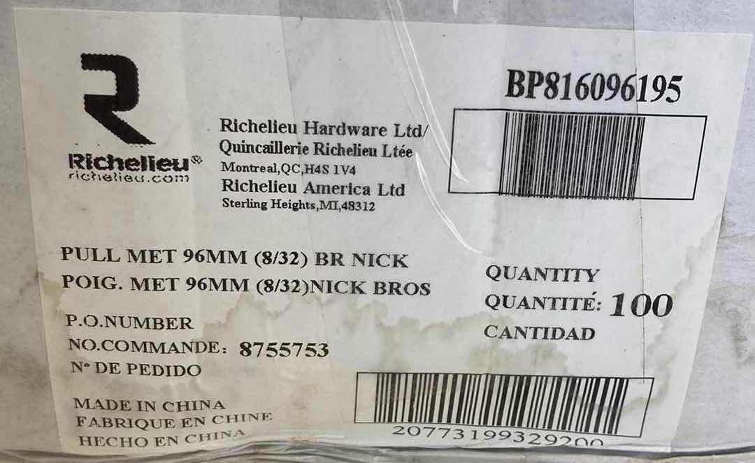 Photo 2 of RICHELIEU HARDWARE BRUSHED NICKEL ARMADALE PULL CABINET HANDLE BP816096195 1BOX/100PCS (READ NOTES)