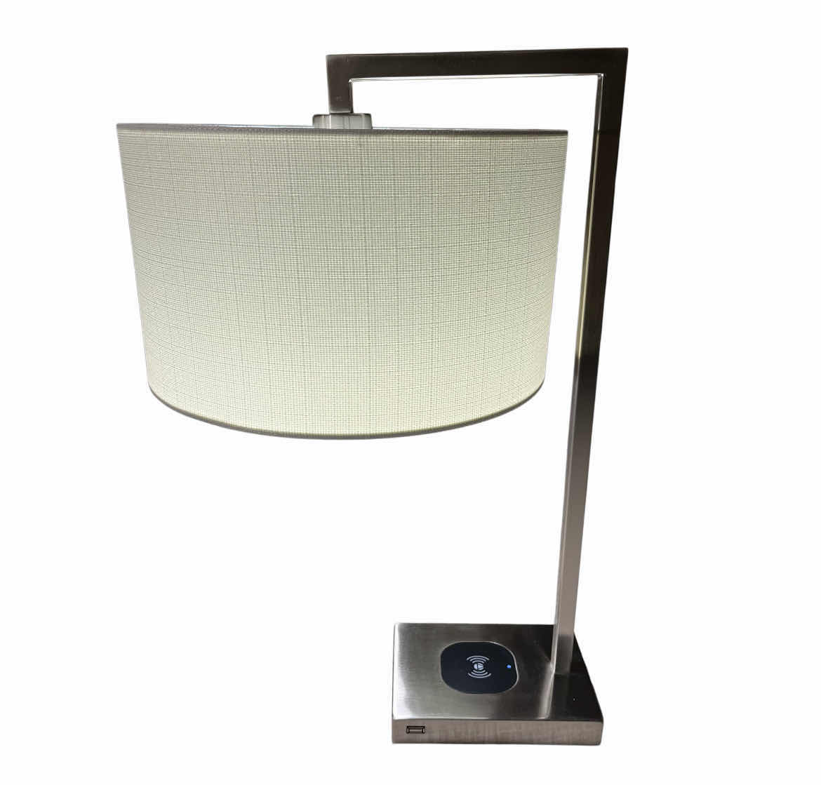Photo 1 of ADDISON BRUSHED STEEL TABLE LAMP W CHARGING STATION HW-T3906