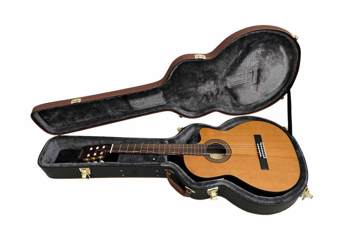 Photo 1 of EPIPHONE MASTERBILT SOLID WOOD ACOUSTIC/ELECTRIC GUITAR EN-546CENS & EPIPHONE BLACK/BROWN HARD CASE
