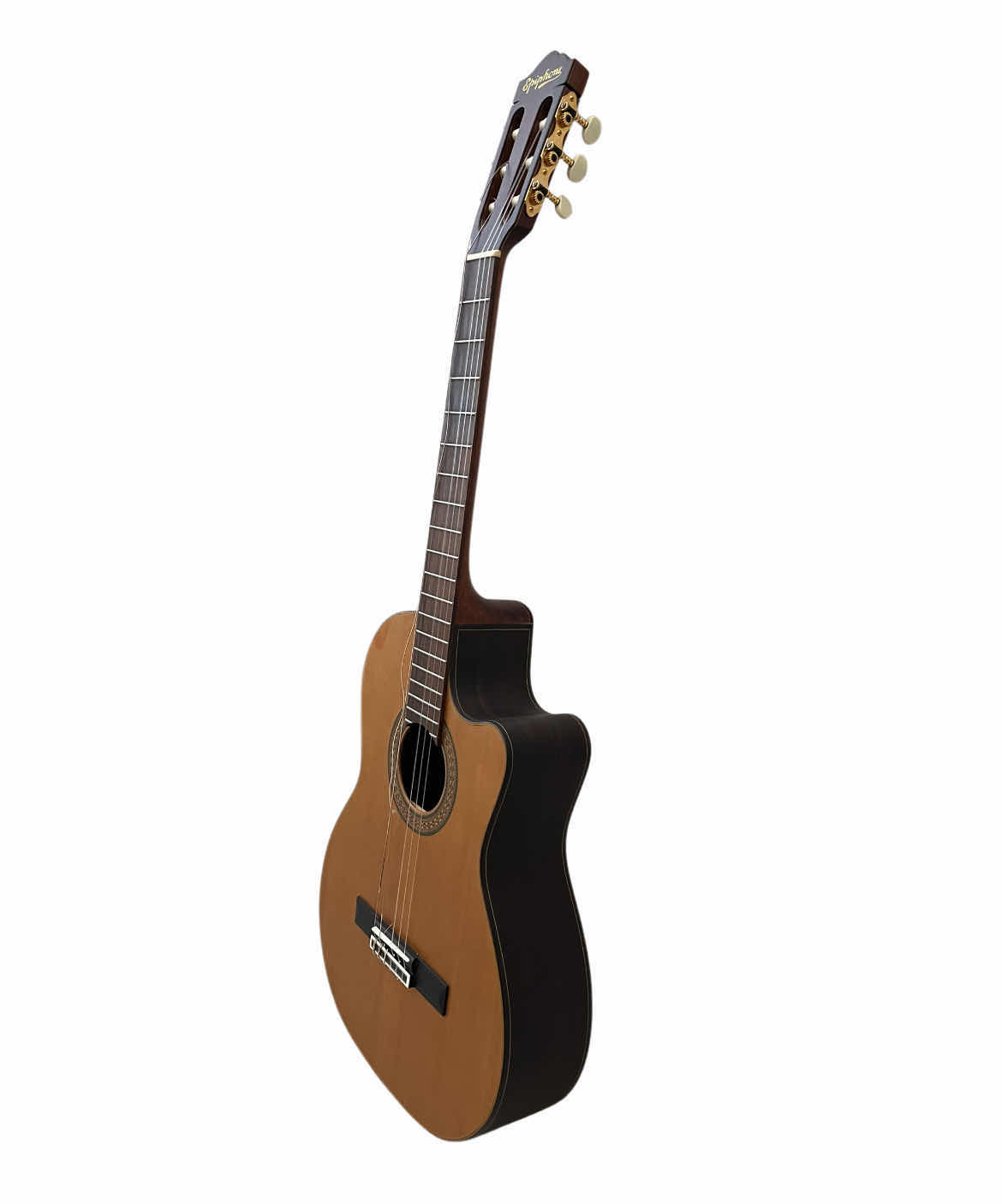 Photo 1 of EPIPHONE MASTERBILT SOLID WOOD ACOUSTIC/ELECTRIC GUITAR EN-546CENS & EPIPHONE BLACK/BROWN HARD CASE
