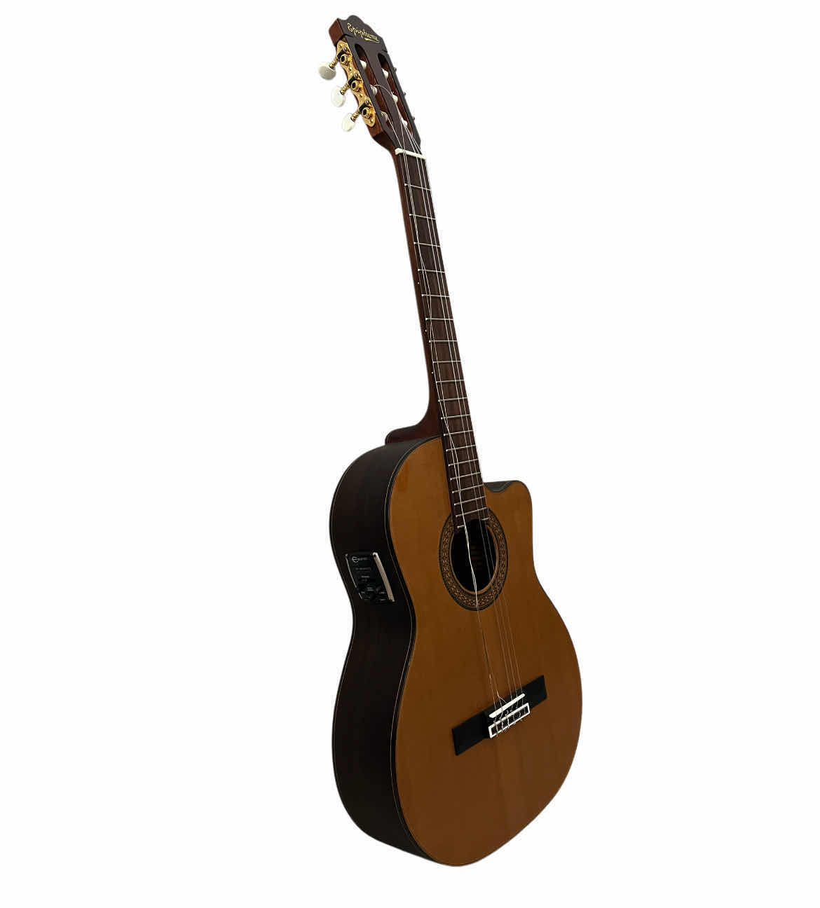 Photo 1 of EPIPHONE MASTERBILT SOLID WOOD ACOUSTIC/ELECTRIC GUITAR EN-546CENS & EPIPHONE BLACK/BROWN HARD CASE