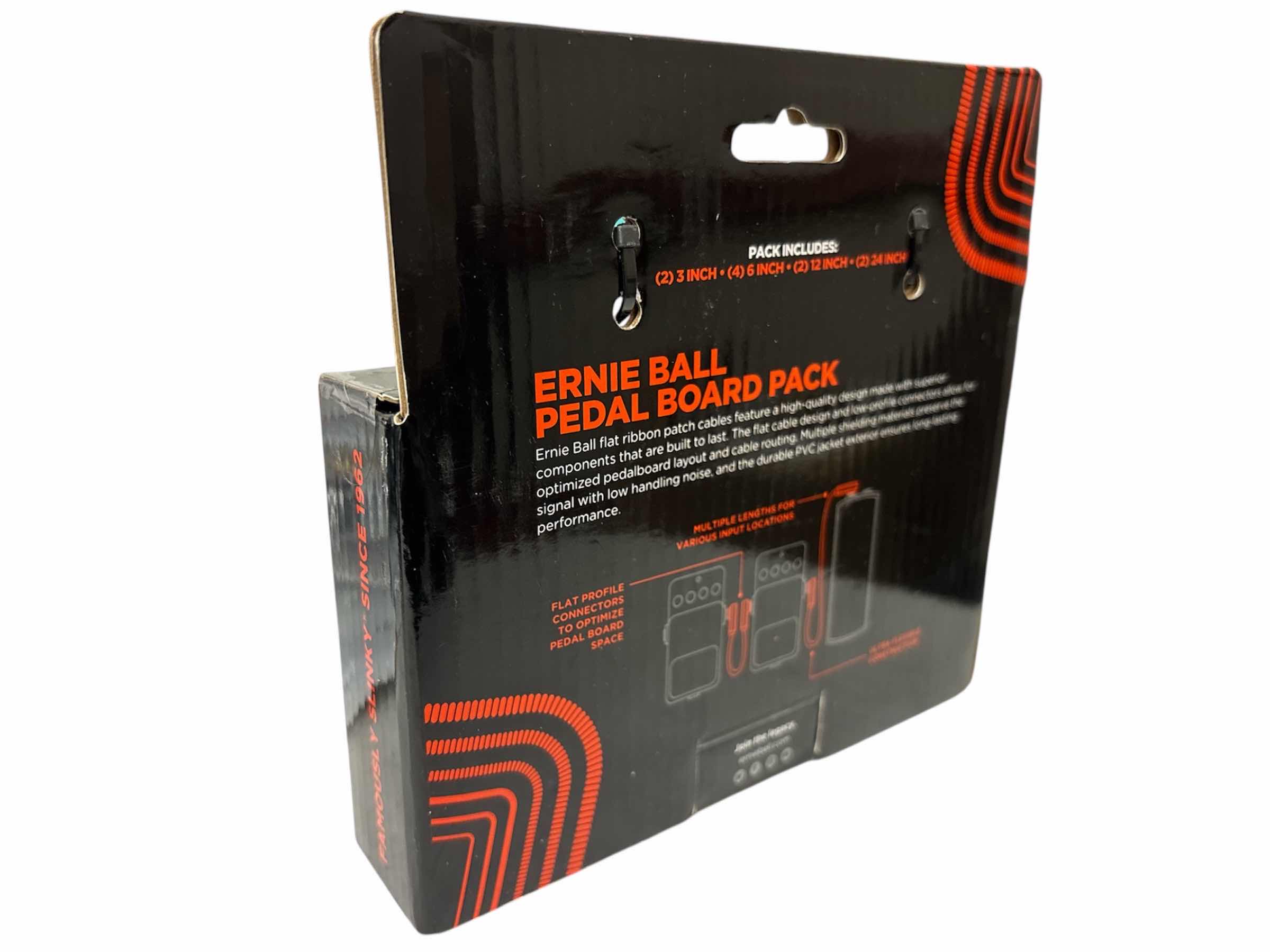 Photo 1 of ERNIE BALL FLAT RIBBON PATCH CABLES PEDAL BOARD PACK, RED MULTIPACK QTY 10
