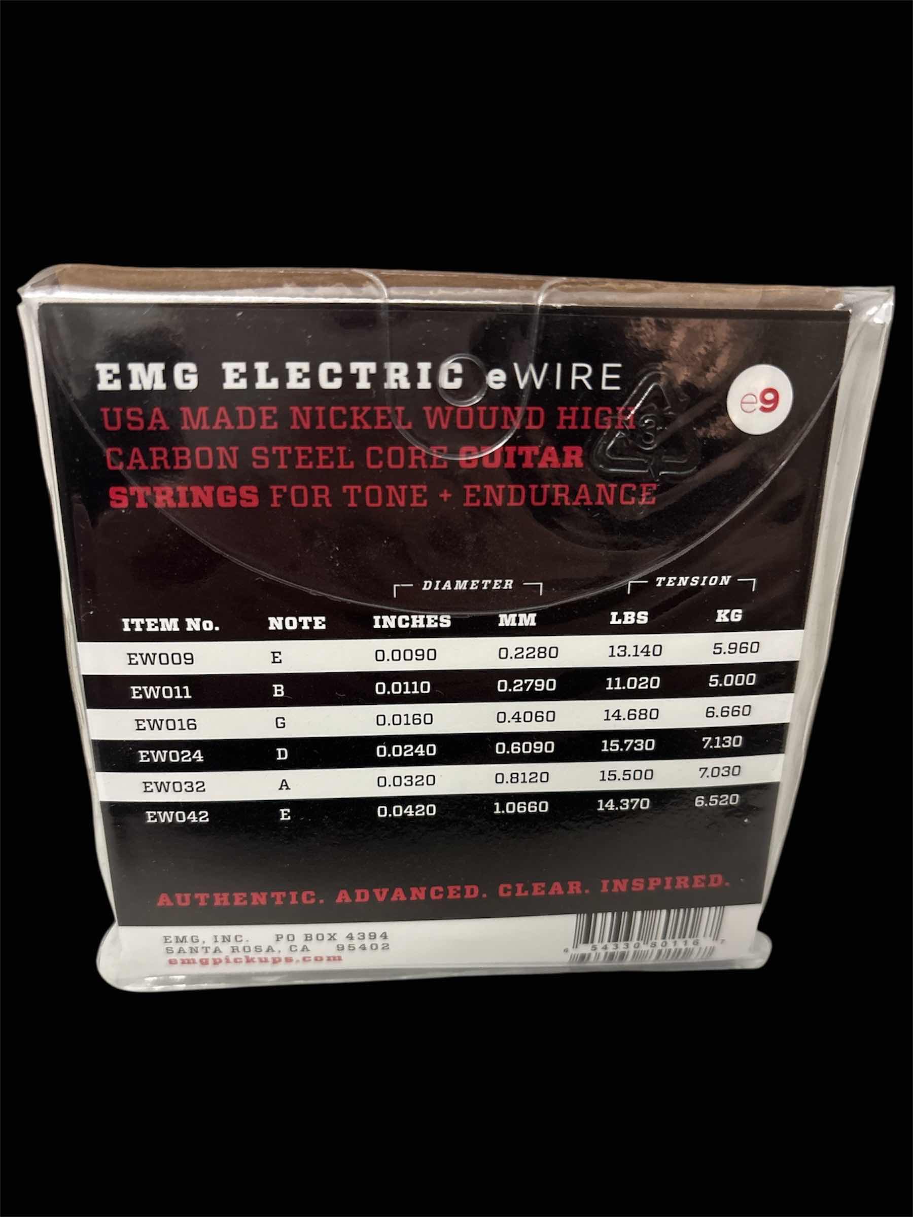 Photo 1 of EMG e-WIRE ELECTRIC GUITAR STRINGS, E9
