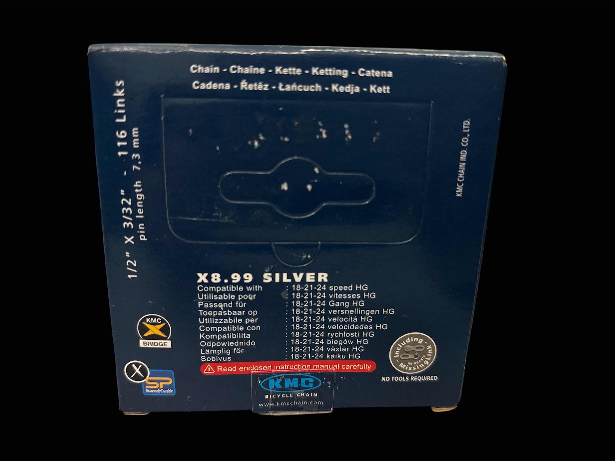Photo 1 of NEW KMC CHAIN X8.99 SILVER 6-7-8  SPEED 1/2” X 3/32” 116 LINKS NICKEL PLATED BIKE CHAIN & KMC 7-8 SPEED REUSABLE MISSING LINK II FOR KMC CHAIN ONLY
