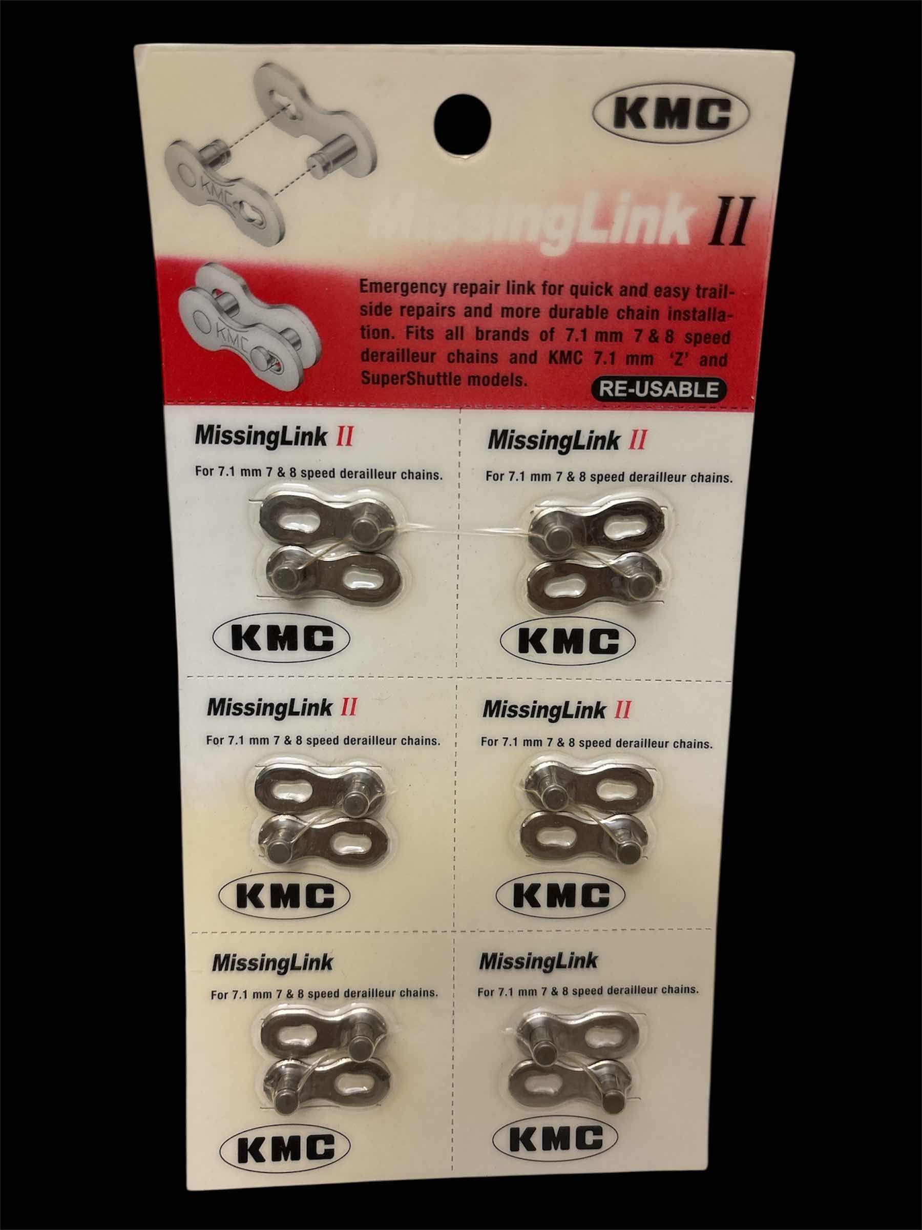 Photo 1 of NEW KMC CHAIN X8.99 SILVER 6-7-8  SPEED 1/2” X 3/32” 116 LINKS NICKEL PLATED BIKE CHAIN & KMC 7-8 SPEED REUSABLE MISSING LINK II FOR KMC CHAIN ONLY