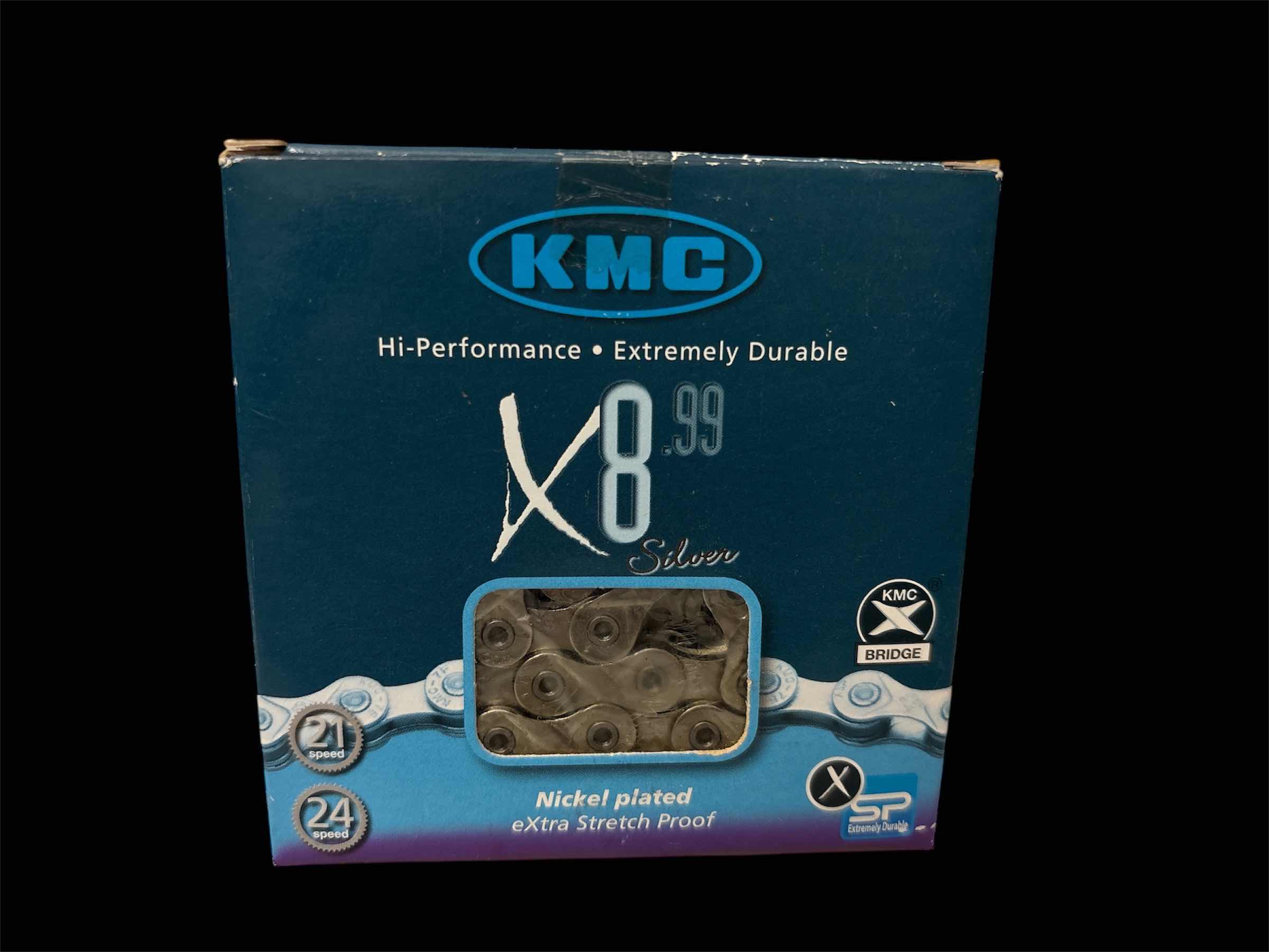 Photo 1 of NEW KMC CHAIN X8.99 SILVER 6-7-8  SPEED 1/2” X 3/32” 116 LINKS NICKEL PLATED BIKE CHAIN & KMC 7-8 SPEED REUSABLE MISSING LINK II FOR KMC CHAIN ONLY