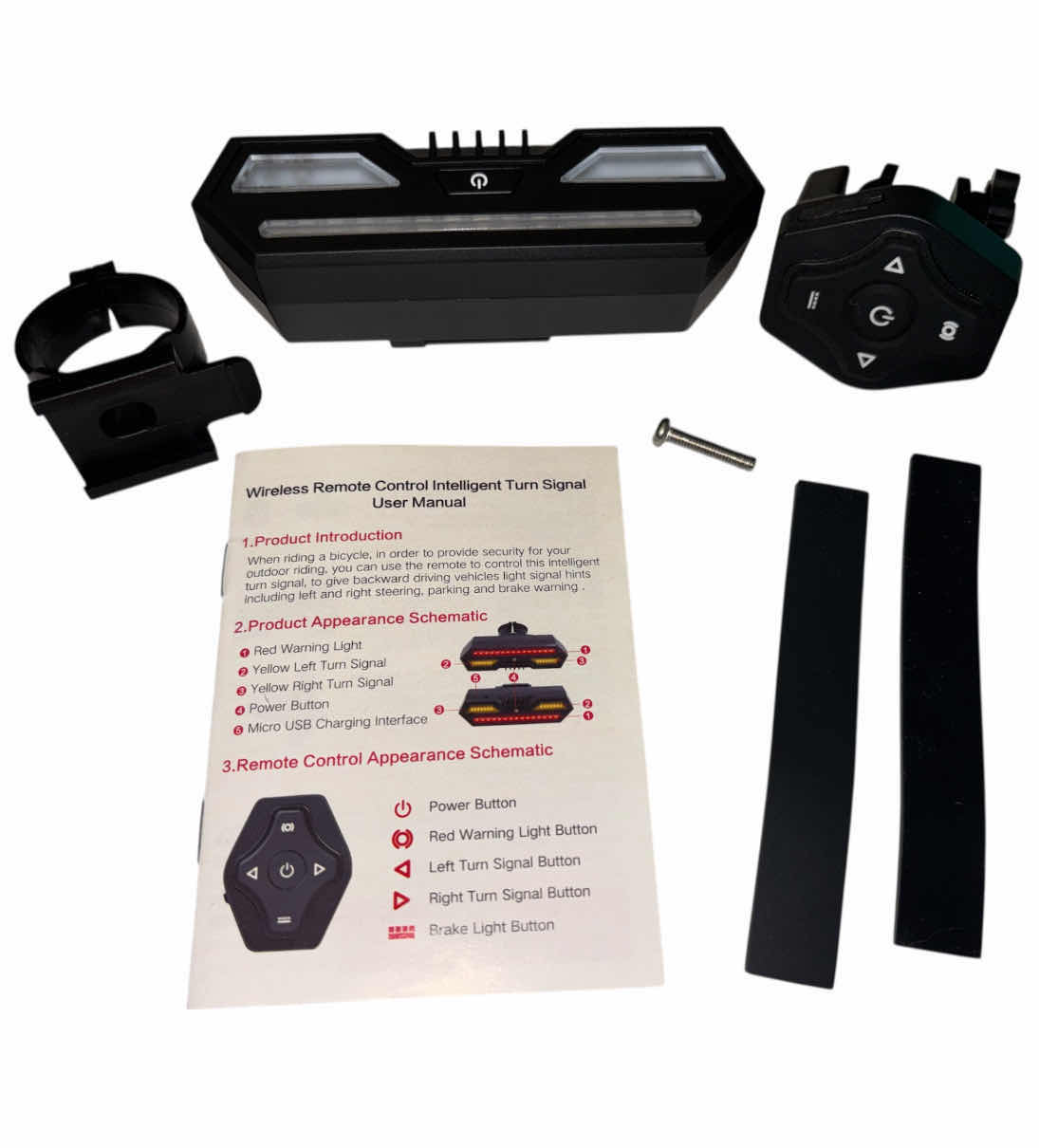 Photo 1 of WIRELESS REMOTE CONTROL INTELLIGENTBIKE TAIL SINGNALS, RECHARGEABLE LED REAR LAMP W MULTIPLE FLASH MODES (INCLUDES REMOTE & HOLDER)