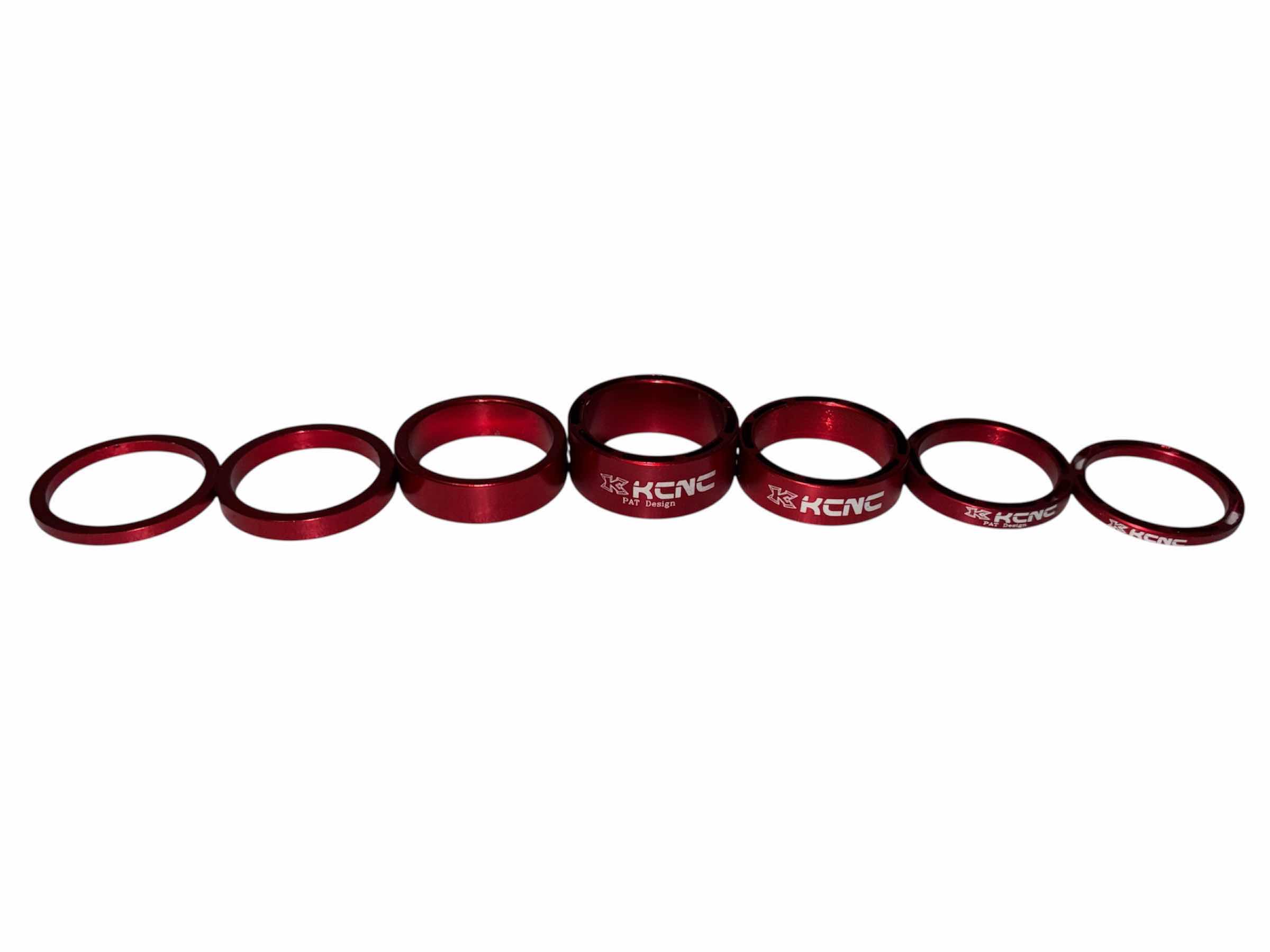 Photo 1 of KCNC HOLLOW HEADSET SPACERS, 7 PCS RED