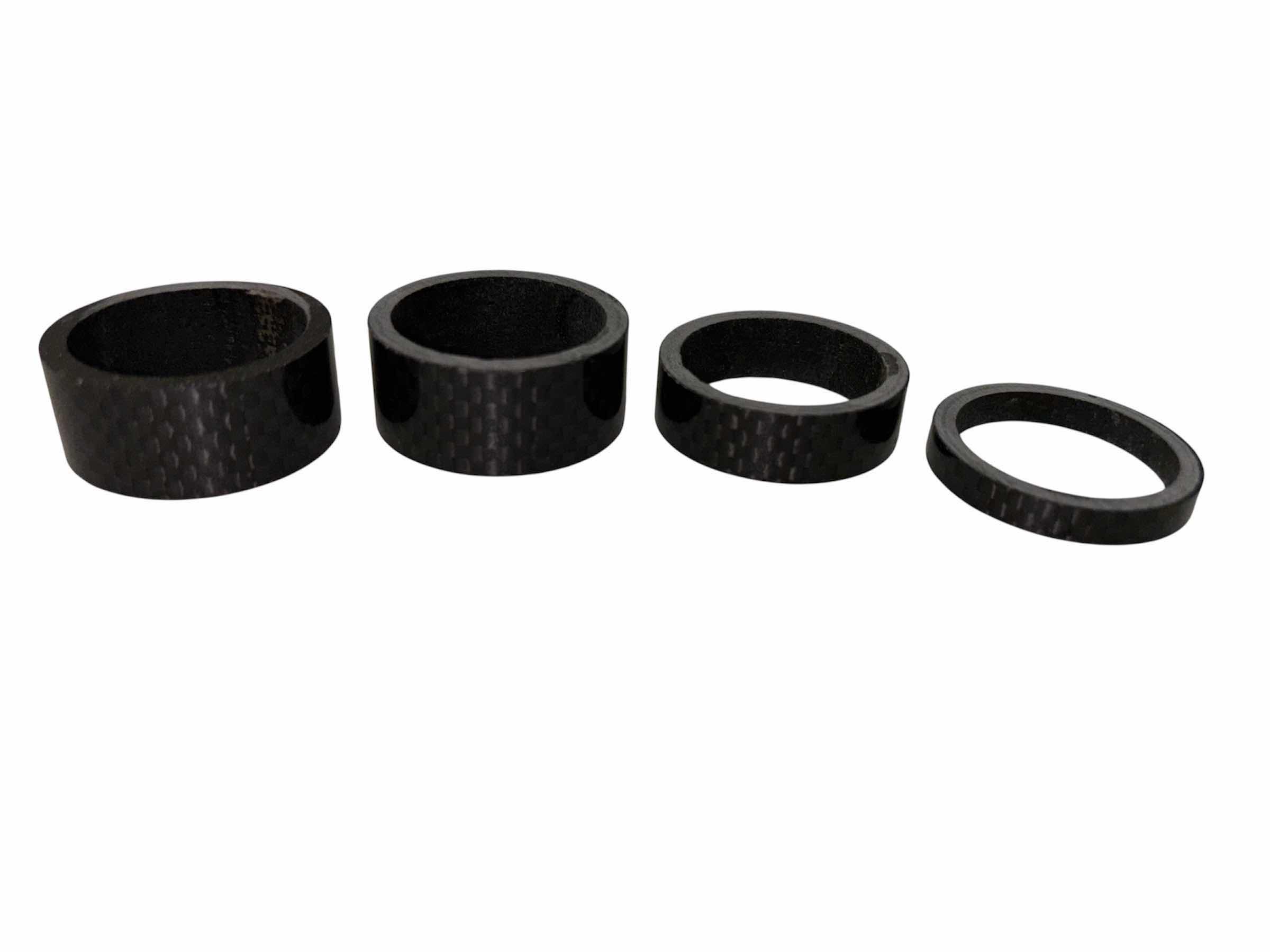 Photo 1 of UNBRANDED HOLLOW HEADSET SPACERS, 18 PCS BLACK/CARBON FIBER