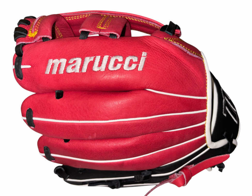 Photo 1 of MARUCCI CADDO SERIES 11” YOUTH BASEBALL GLOVE, BLACK/RED/WHITE/GOLD (MDG2CD1100)