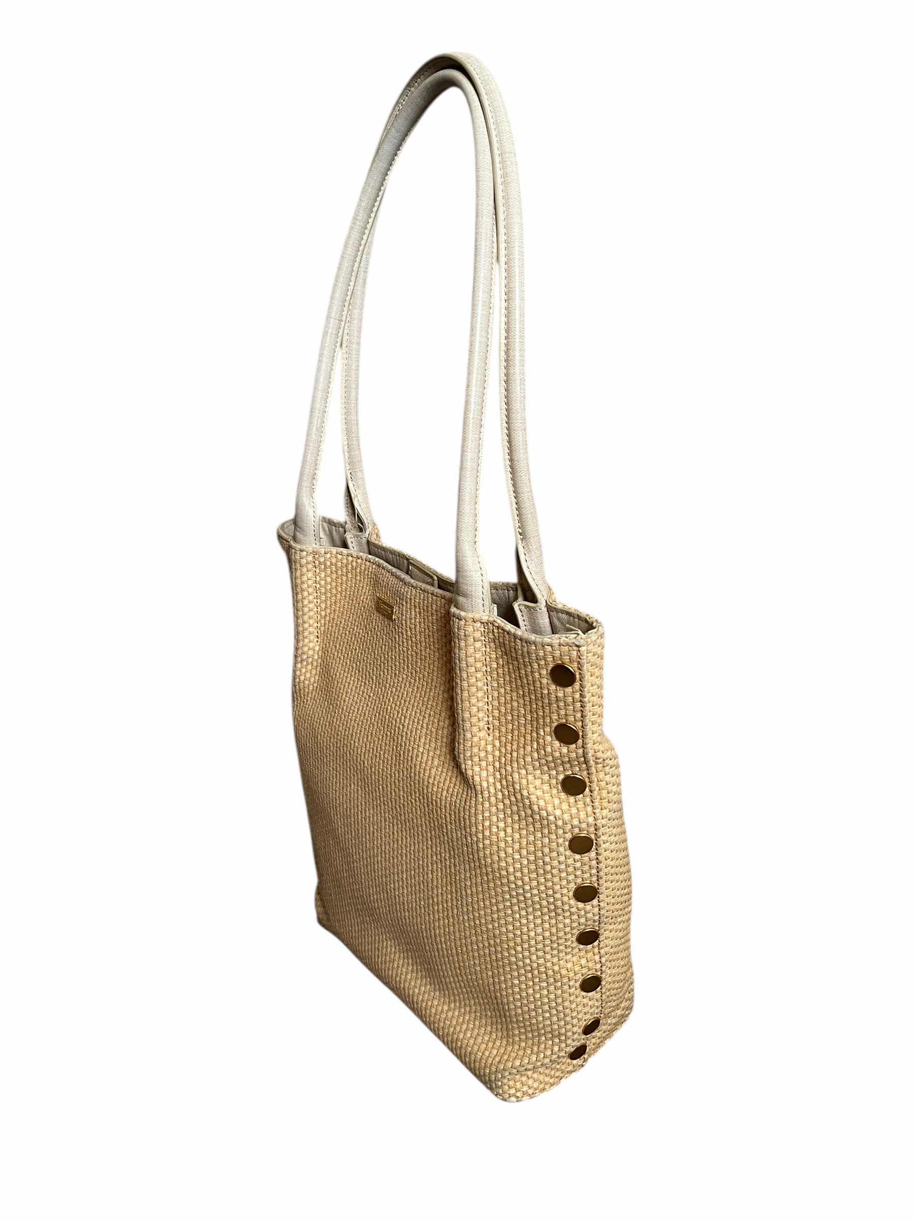 Photo 1 of HAMMITT LIMITED EDITION OLIVER RICOTTA RAFFIA & BRUSHED GOLD TONE MEDIUM HANDBAG PURSE