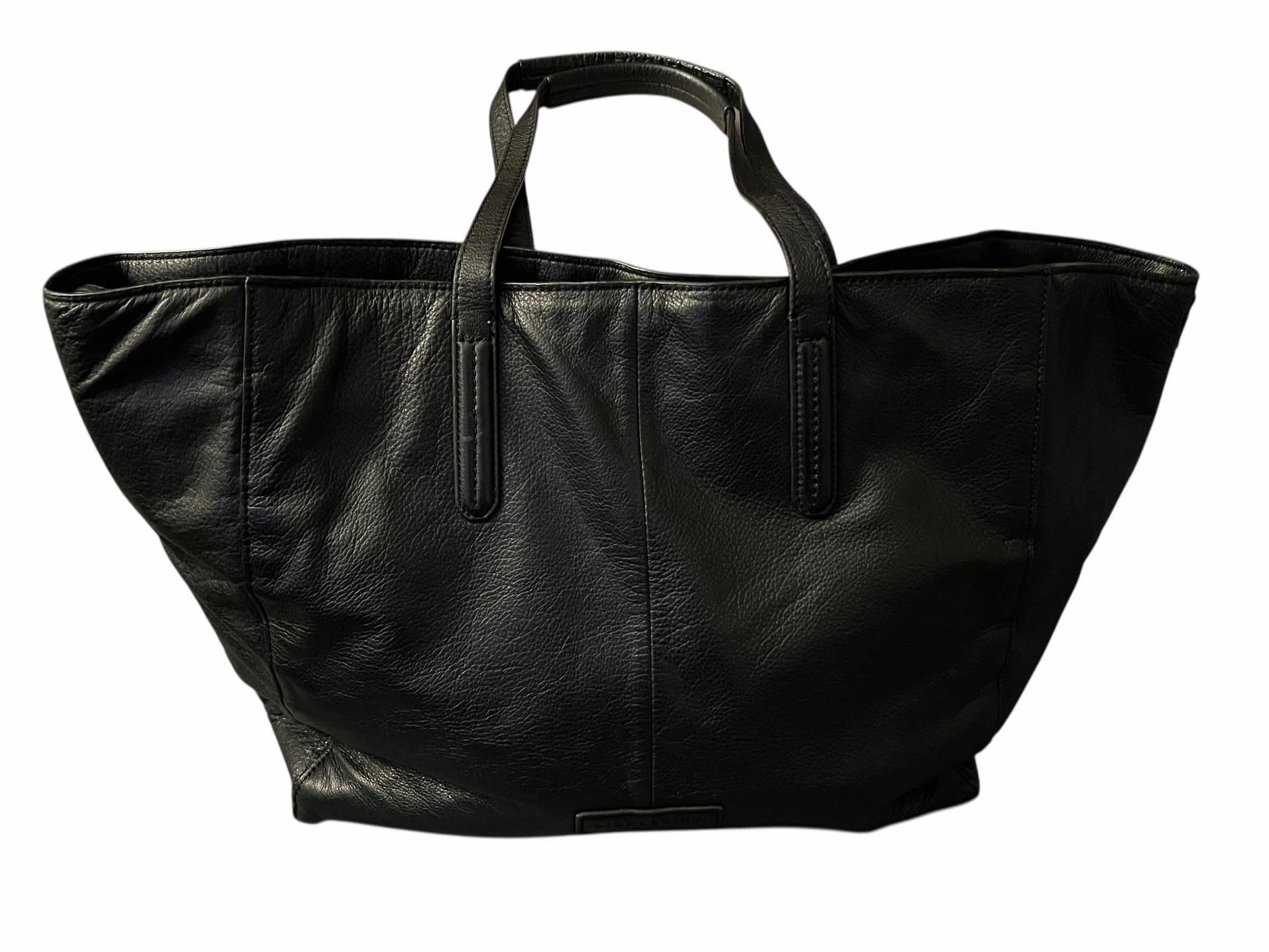 Photo 1 of LIEBESKIND BERLIN BABOON FACE BLACK LEATHER SHOULDER BAG TOTE 15” X 5.5” H13”