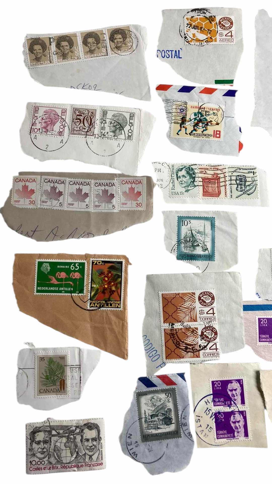 Photo 1 of VINTAGE STAMPS FROM AROUND THE WORLD (APPROX 75)