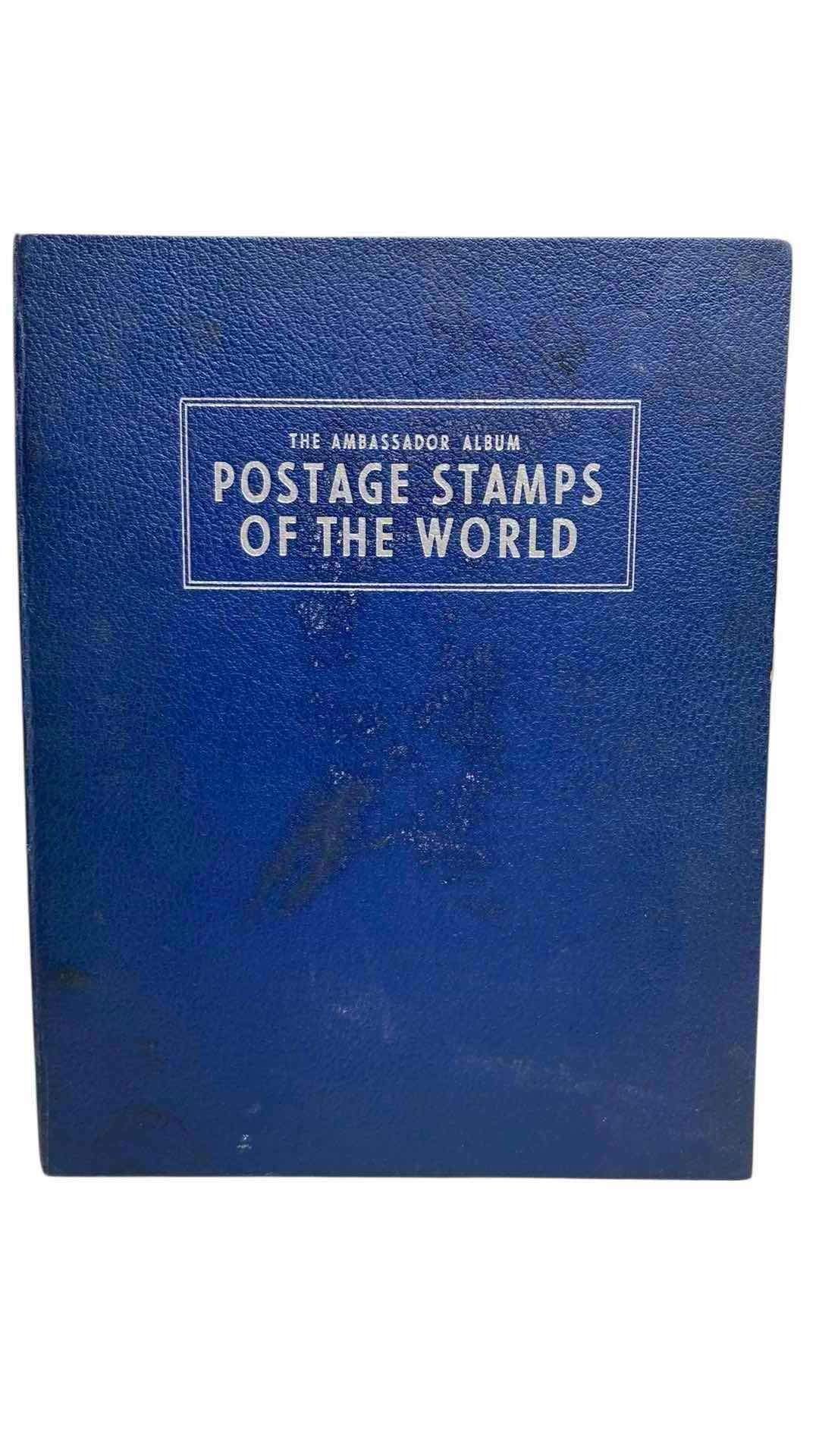 Photo 1 of THE AMBASSADOR ALBUM POSTAGE STAMPS OF THE WORLD BOOKLET PRINTED 1957 COPYRIGHT 1954 W STAMPS FROM AROUND THE WORLD