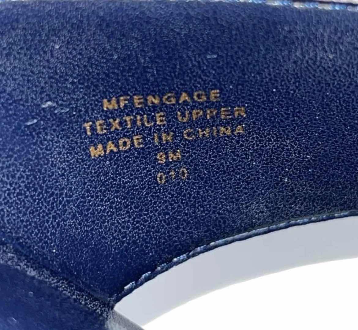 Photo 1 of MARC FISHER BLUE ENGAGED CROSSOVER ESPADRILLE WEDGE SANDALS WOMEN’S SIZE 9