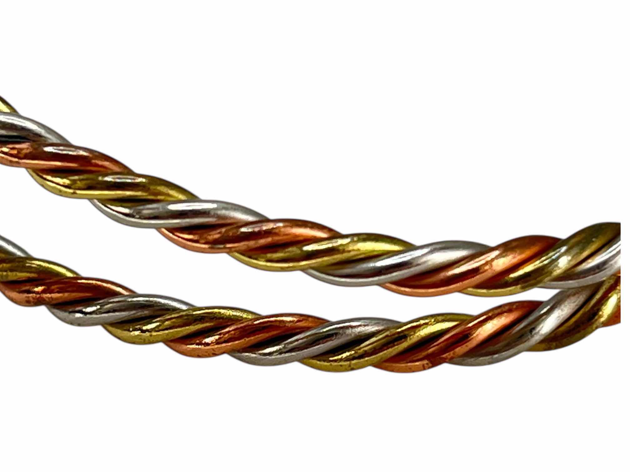 Photo 1 of TRI-METAL HAND WOVEN BRACELET 2.5” X 2”