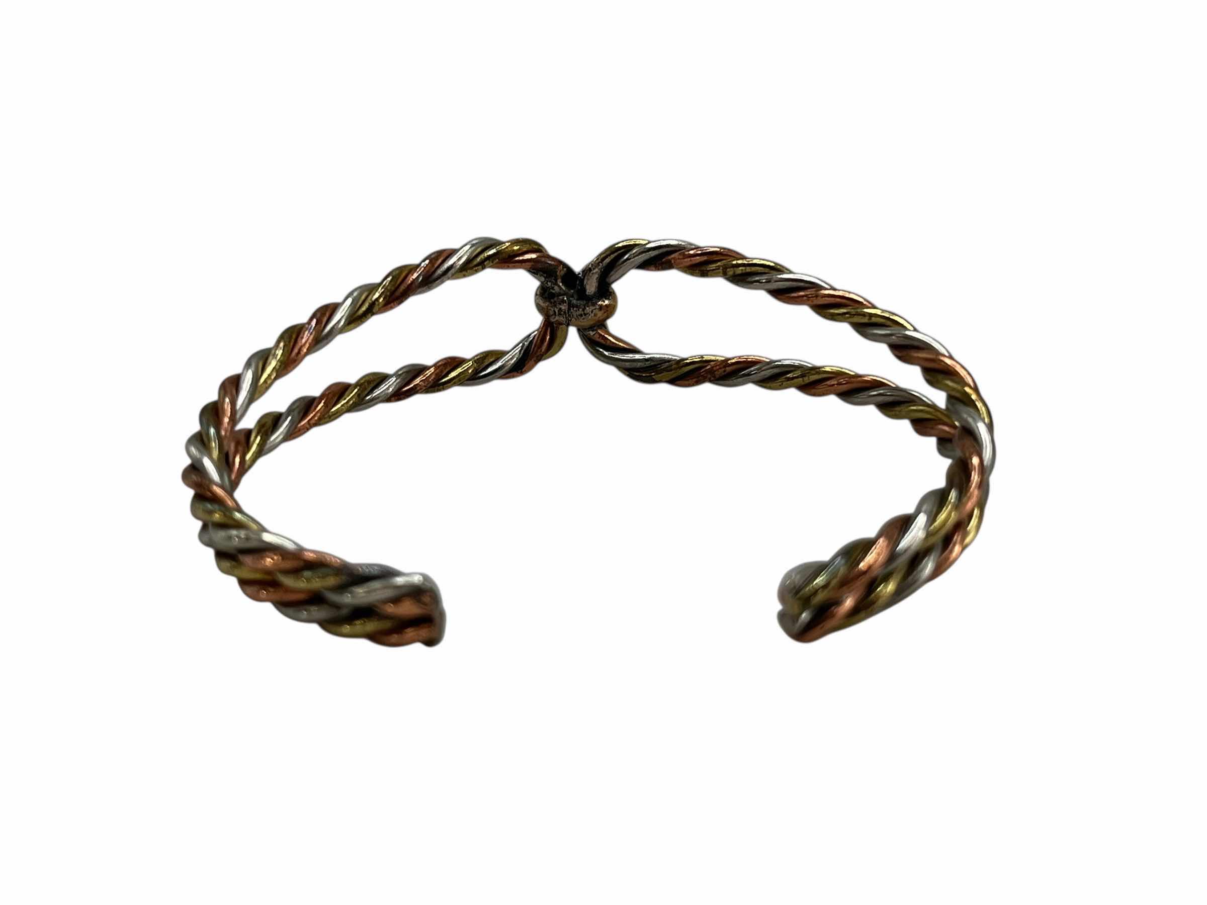 Photo 1 of TRI-METAL HAND WOVEN BRACELET 2.5” X 2”