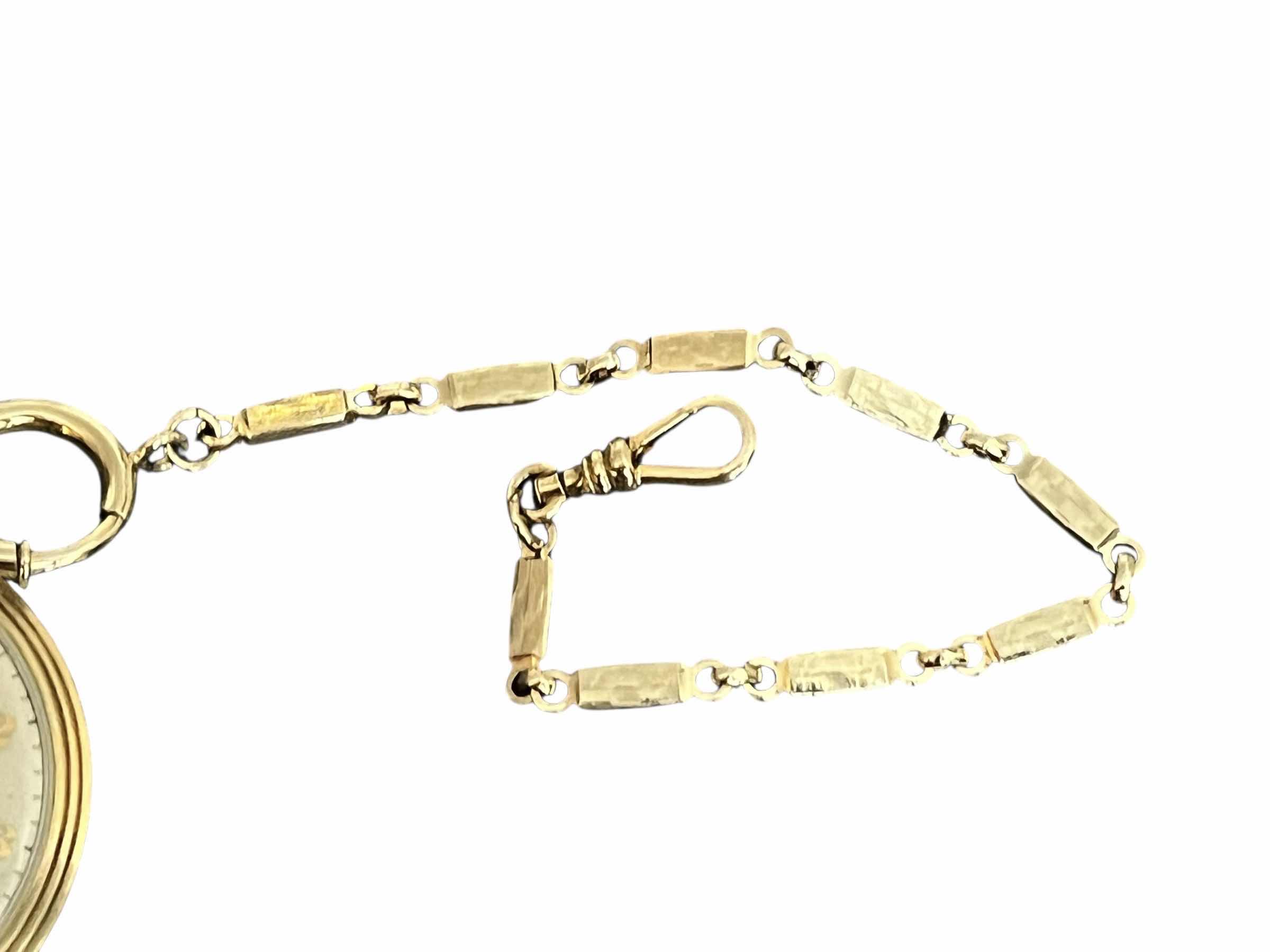 Photo 1 of ELGIN GOLD FINISH ENGRAVED RAR 1.75” POCKET WATCH