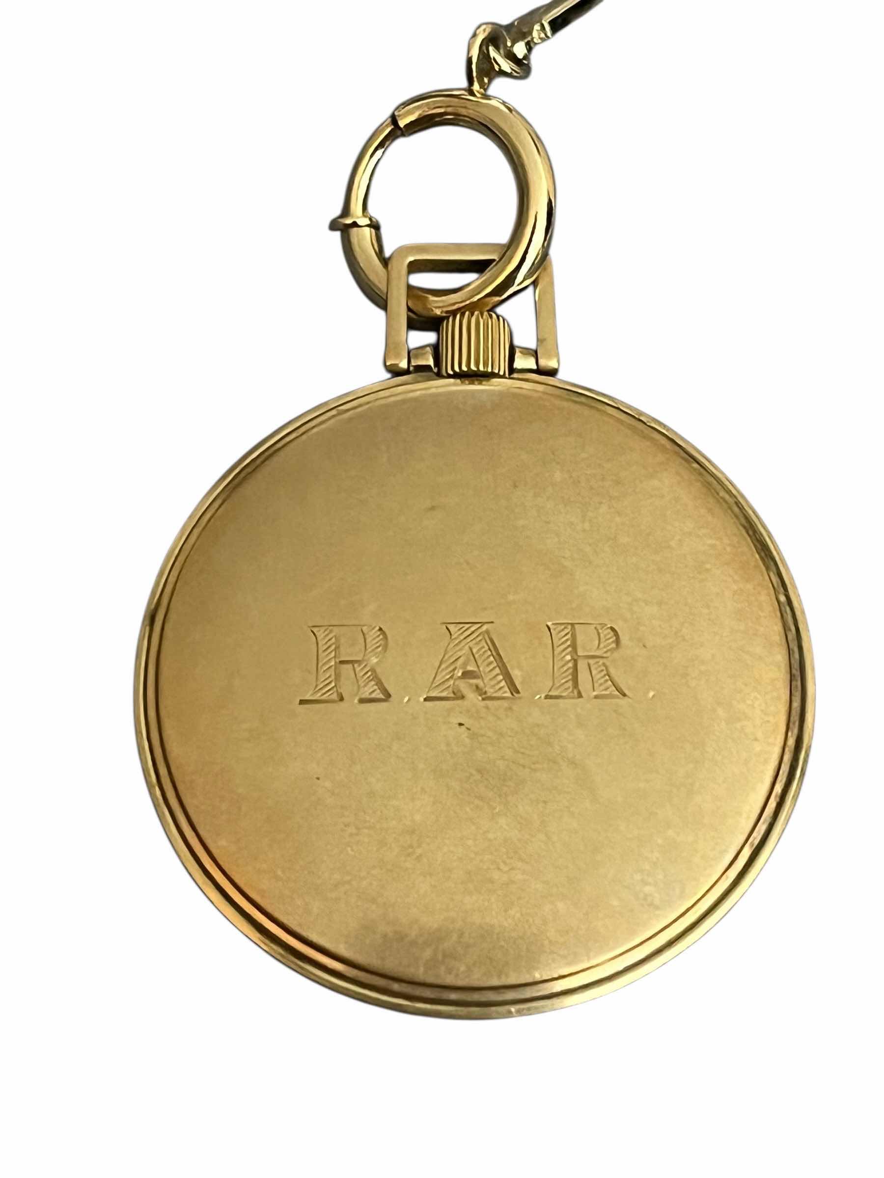 Photo 1 of ELGIN GOLD FINISH ENGRAVED RAR 1.75” POCKET WATCH