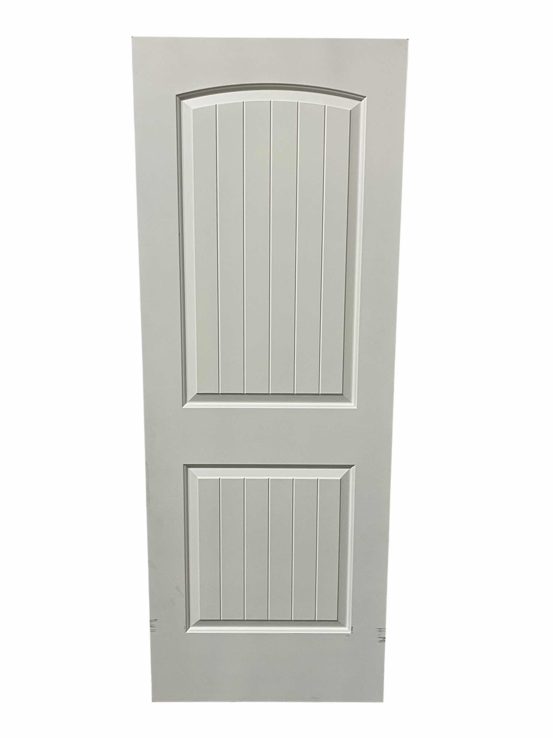 Photo 1 of MASONITE WHITE FINISH 2-PANEL CHEYENNE SMOOTH CAMBER TOP PLANK HOLLOW CORE INTERIOR DOOR SLAB 30” X 80”