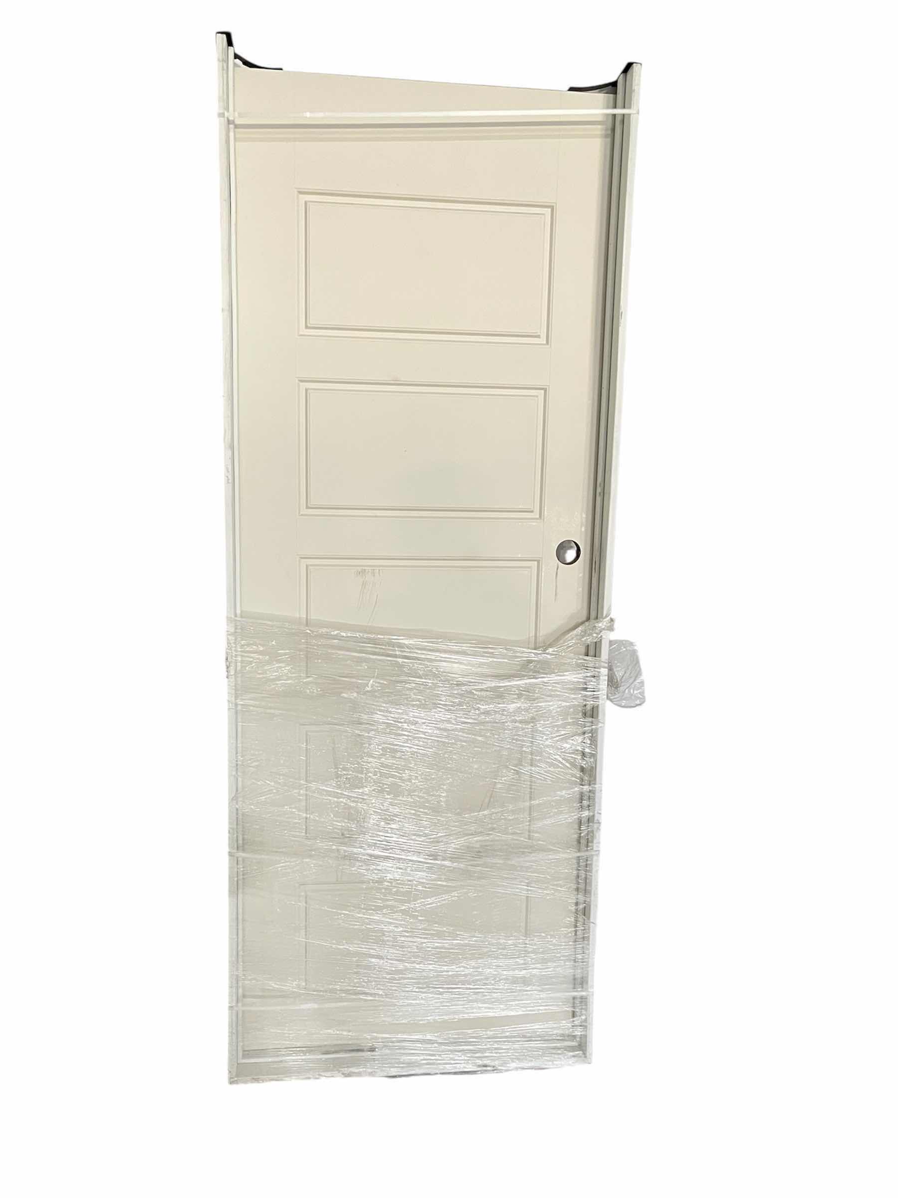 Photo 1 of MASONITE PRIMED WHITE FINISH 3-PANEL LEFT-HAND INSWING PREHUNG INTERIOR DOOR W FRAME 30” X 80”