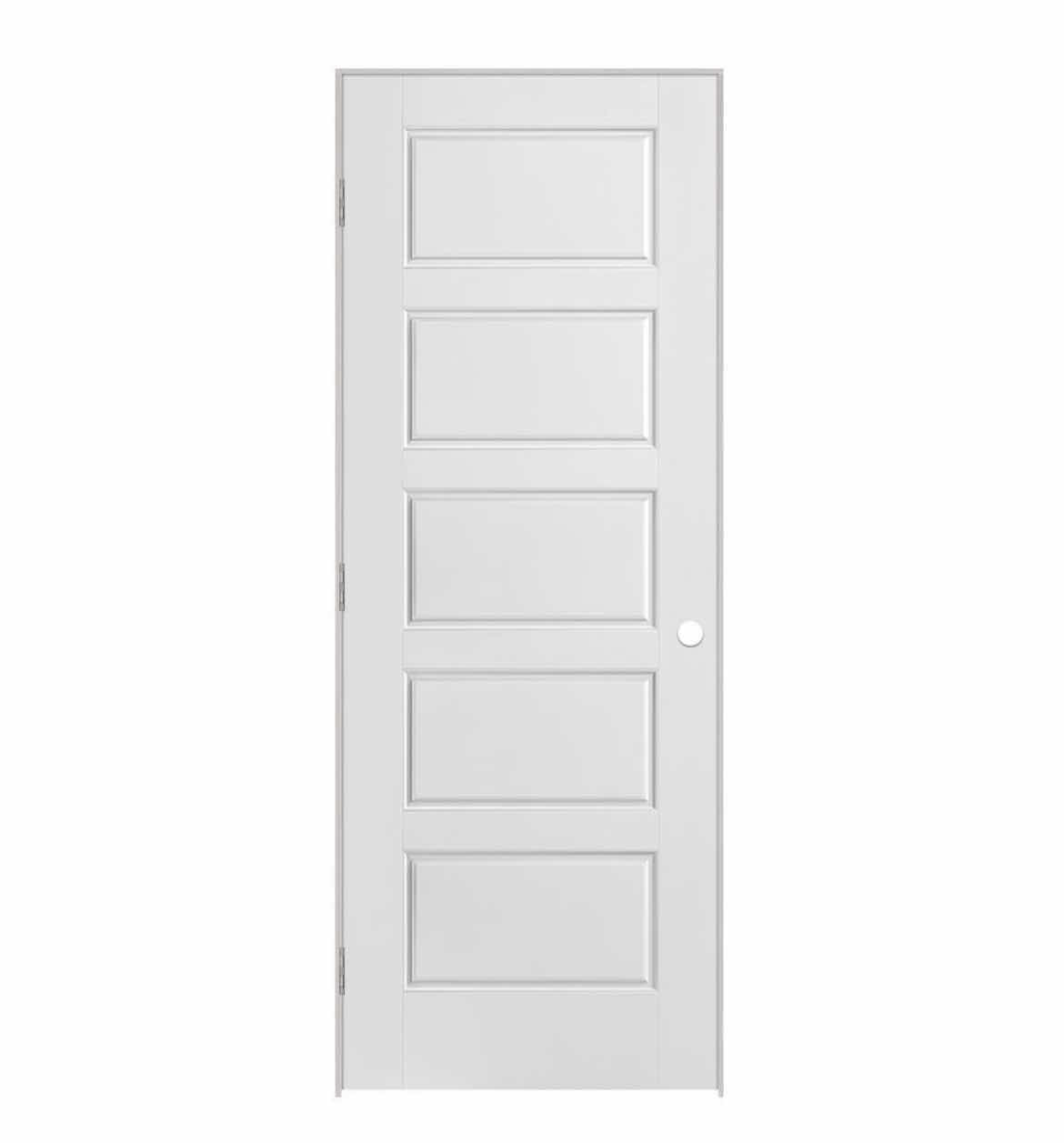 Photo 1 of MASONITE PRIMED WHITE FINISH 3-PANEL LEFT-HAND INSWING PREHUNG INTERIOR DOOR W FRAME 30” X 80”