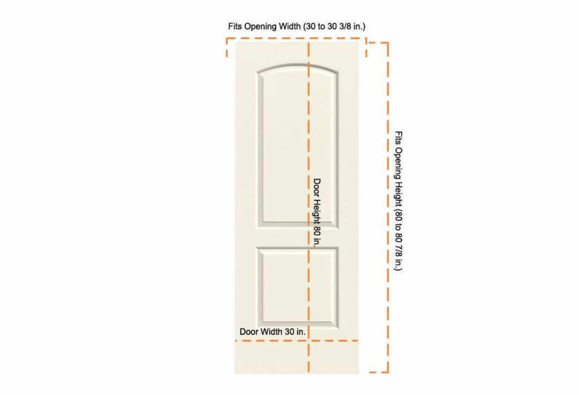Photo 1 of JELD-WEN WHITE FINISH 2-PANEL HOLLOW CORE INTERIOR DOOR SLAB 30” X 80”