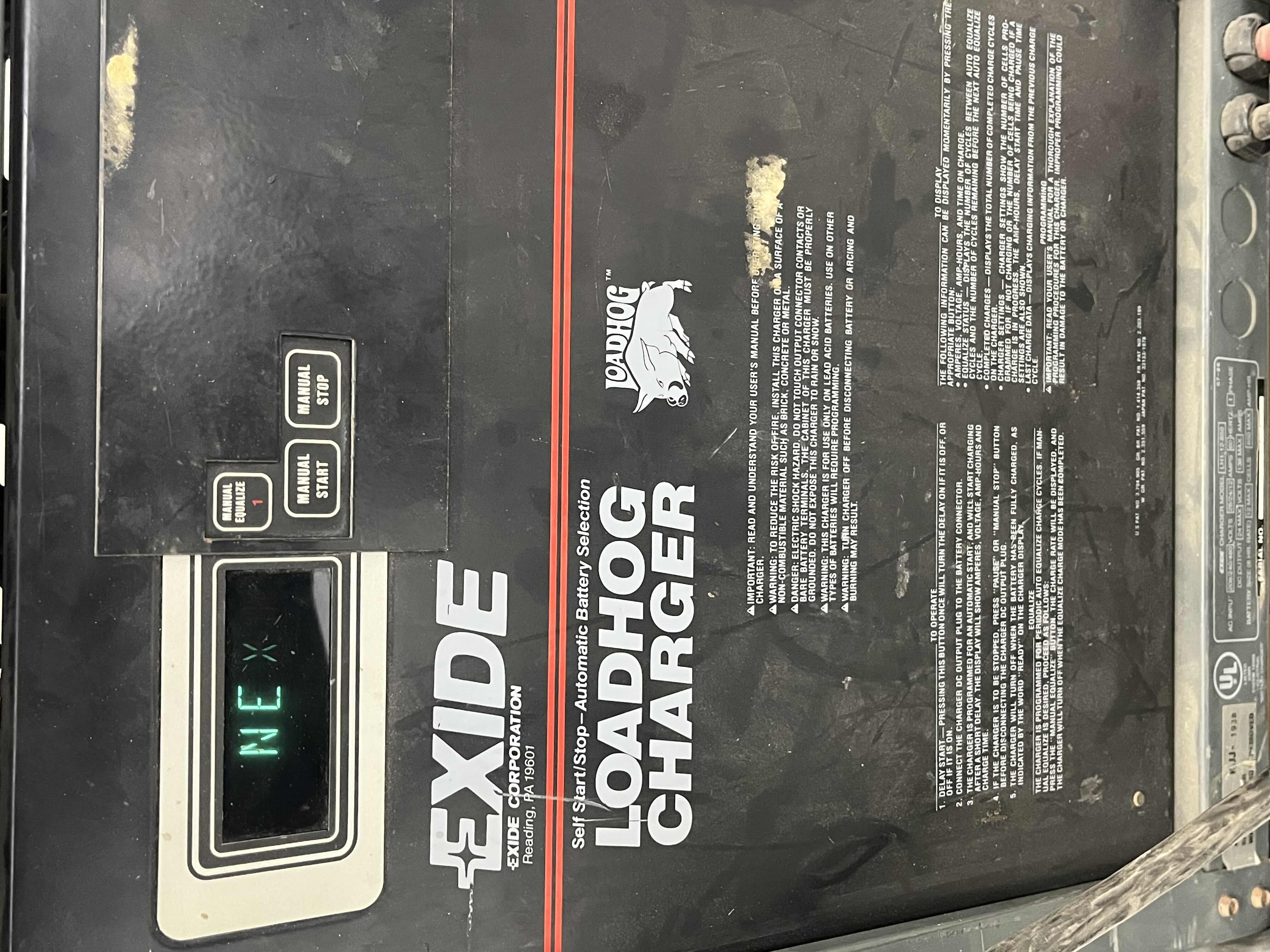 Photo 1 of HYSTER ELECTRIC LIFT TRUCK FORKLIFT PICKER N30 YR1995 W EXIDE LOADHOG 240V CHARGER LH1-12-850 (READ NOTES)