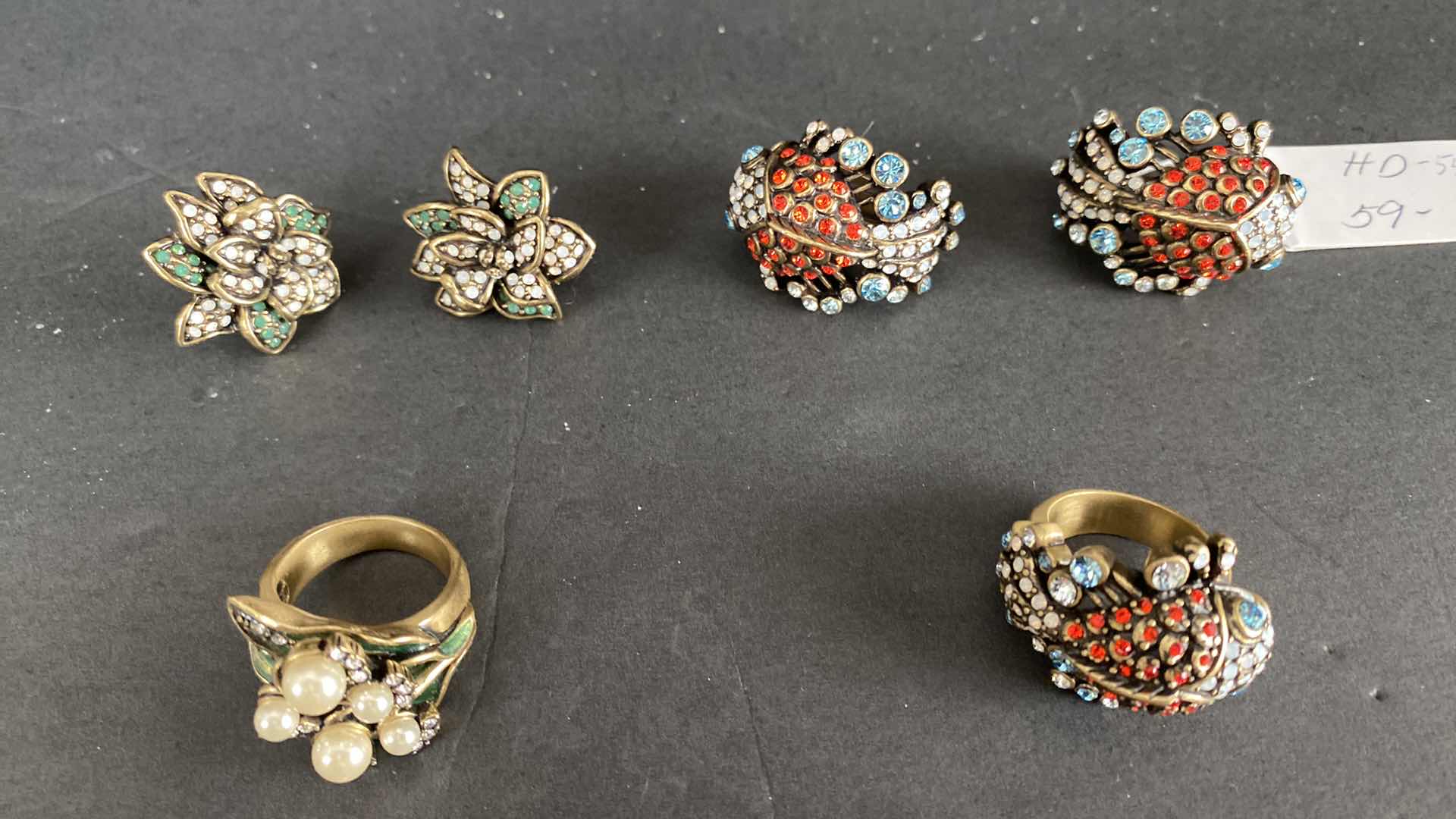 Photo 5 of HEIDI DAUS CLIP ON EARRINGS AND RINGS COSTUME JEWELRY $250