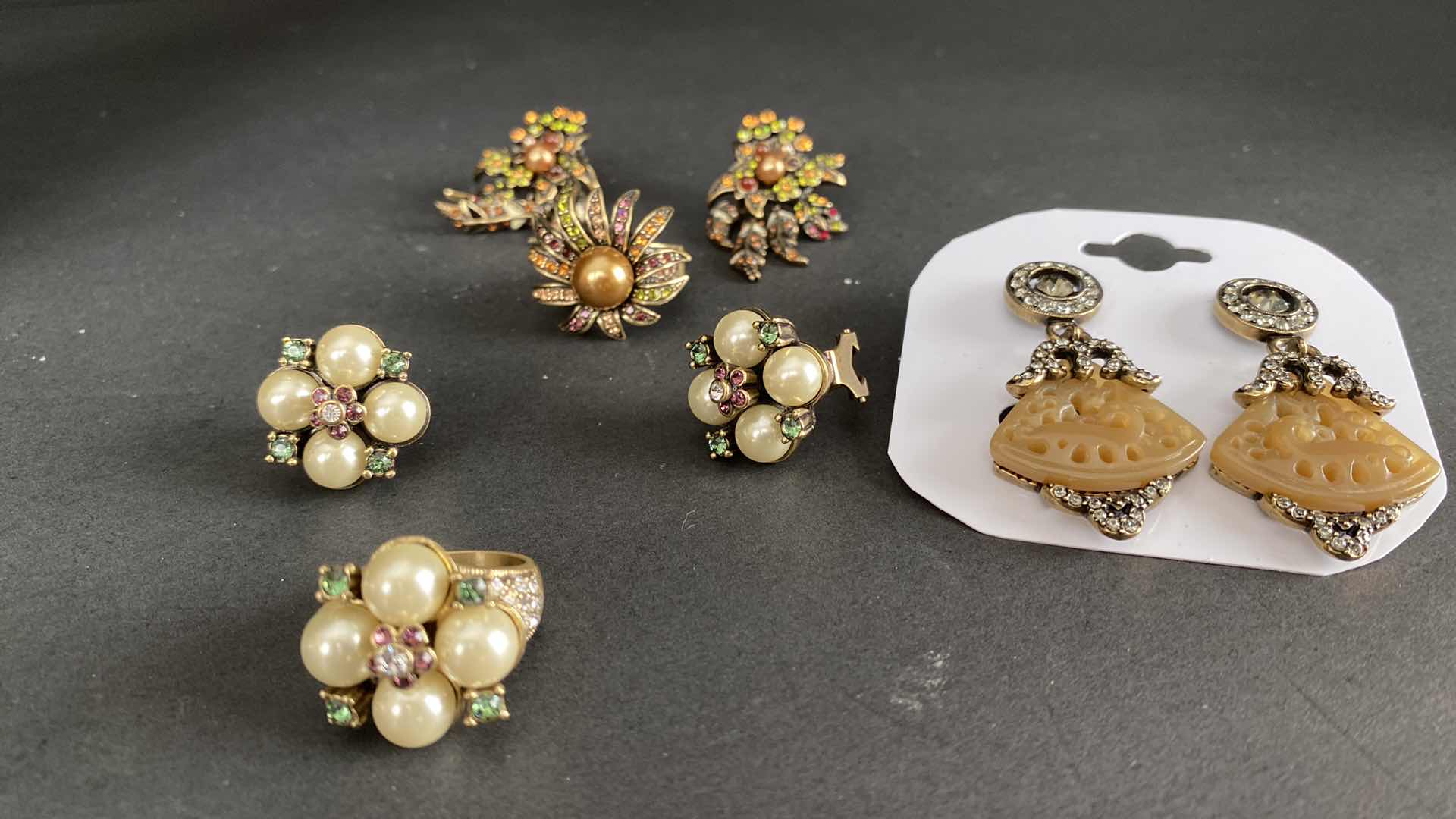 Photo 5 of HEIDI DAUS PIERCED EARRINGS AND RINGS COSTUME JEWELRY $300