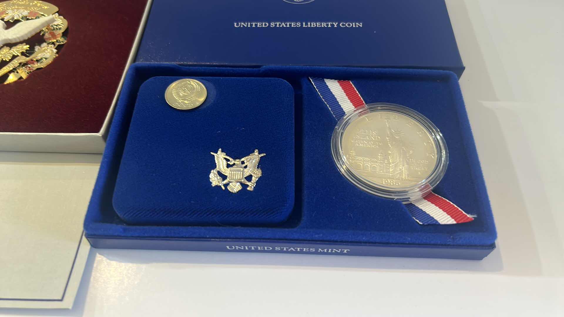 Photo 2 of UNITED STATES MINT LIBERTY COINS AND CHRISTMAS ORNAMENT