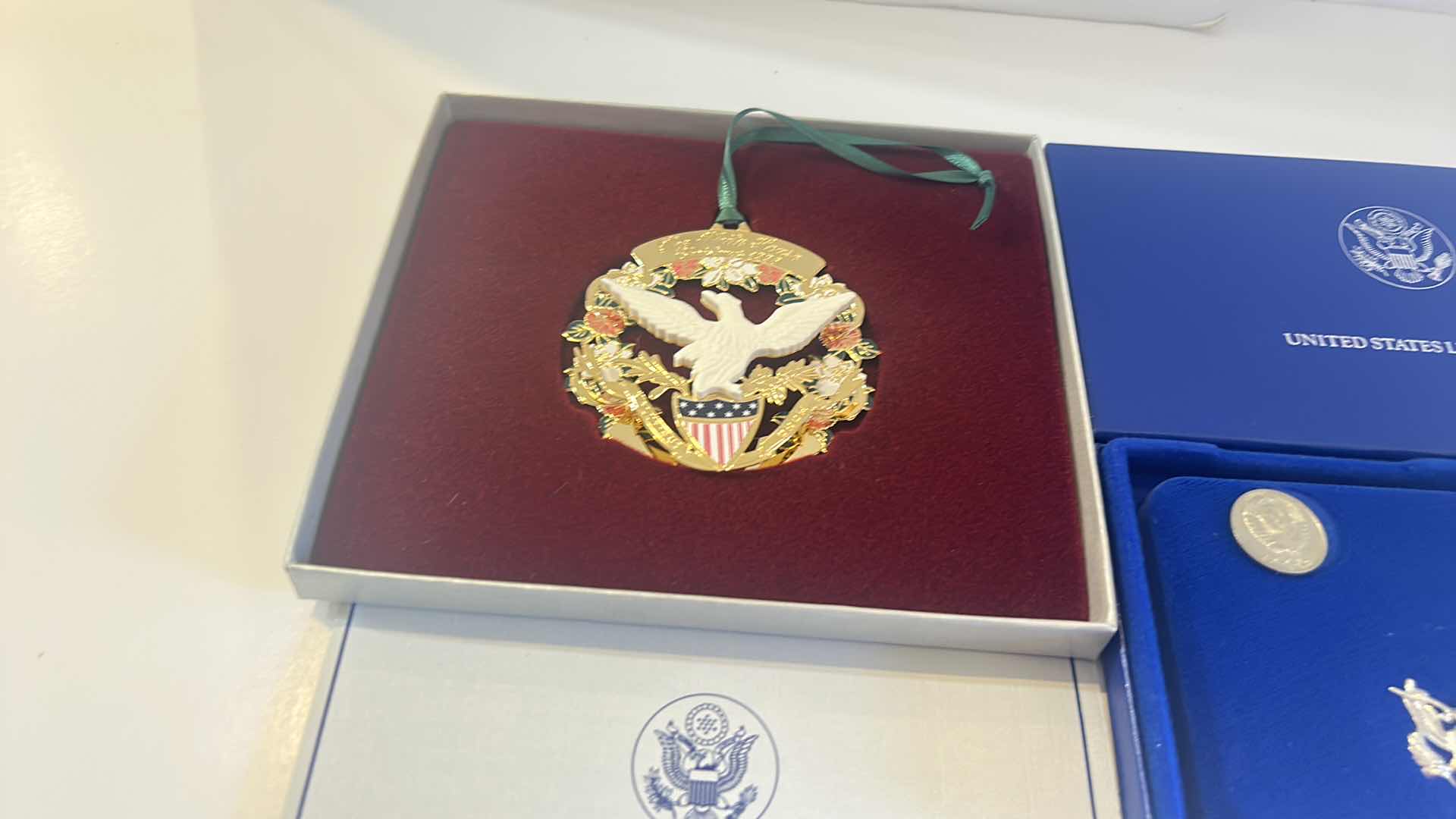 Photo 3 of UNITED STATES MINT LIBERTY COINS AND CHRISTMAS ORNAMENT