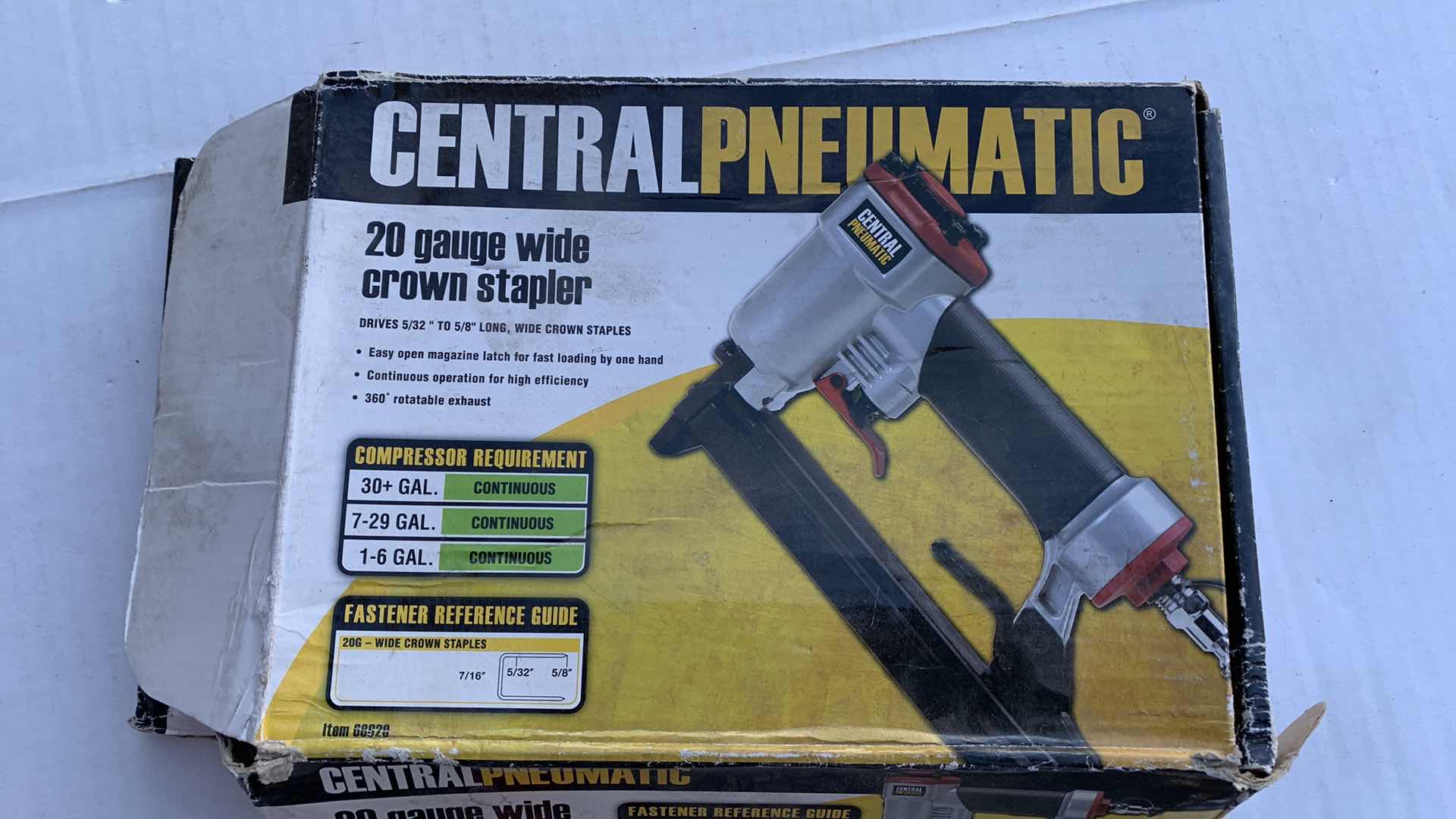 Photo 1 of CENTRAL PNEUMATIC CROWN STAPLER