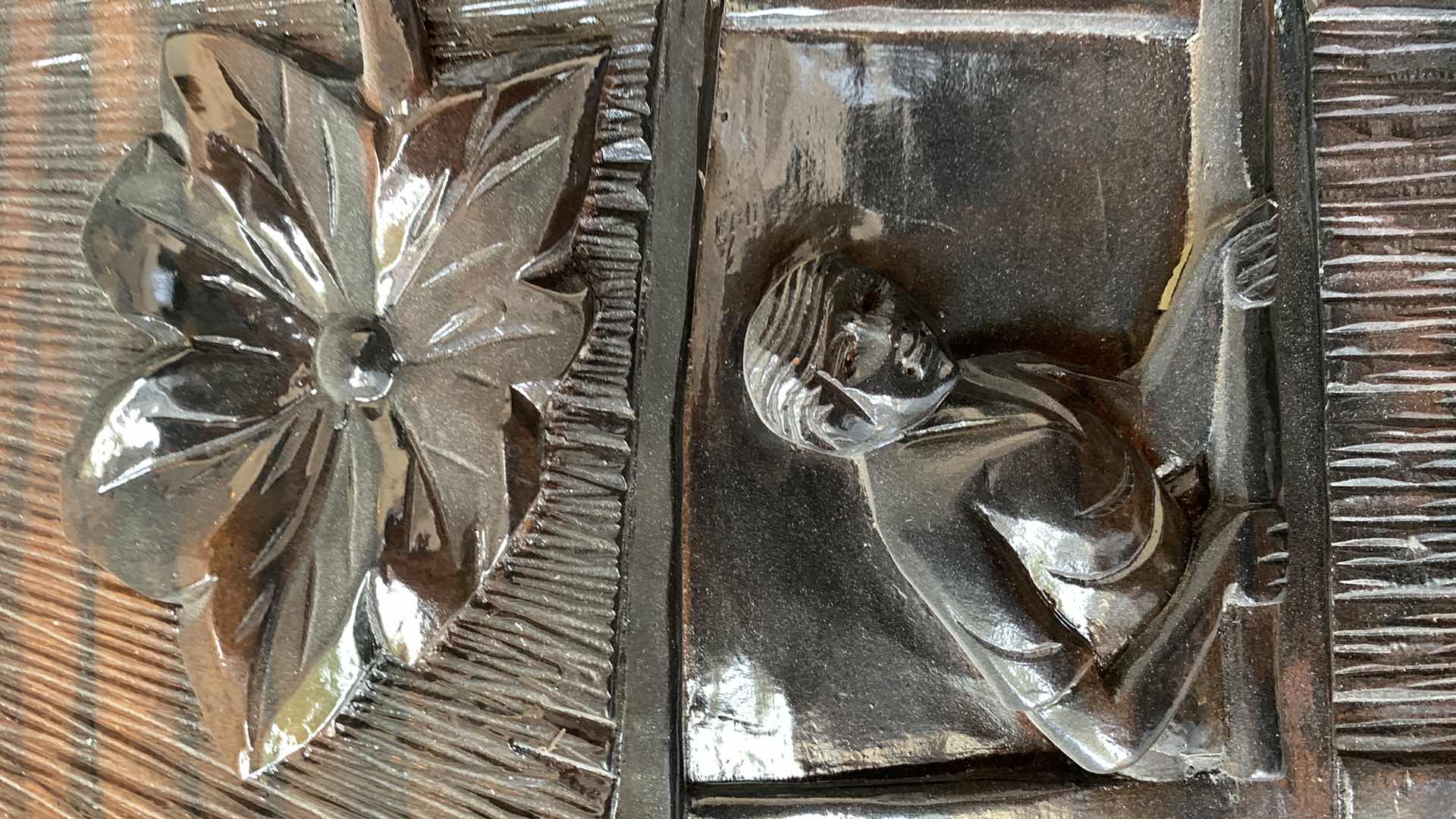 Photo 1 of VINTAGE INTRICATE HAND CARVED WOODEN 3D WALL DECORATION FROM THE PHILIPPINES  48” X 34”