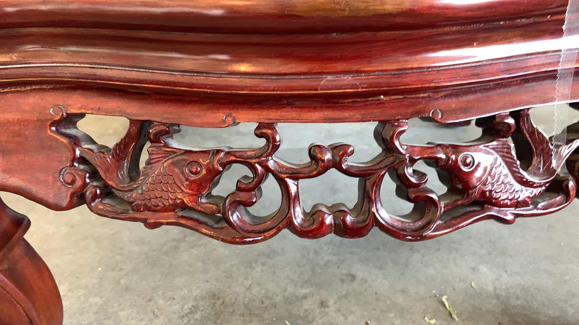 Photo 1 of ANTIQUE CHINESE ROSEWOOD CHAIR WITH INLAID MOTHER IF PEARL AND SILK SEAT CUSHION 26” X 27” H 40”