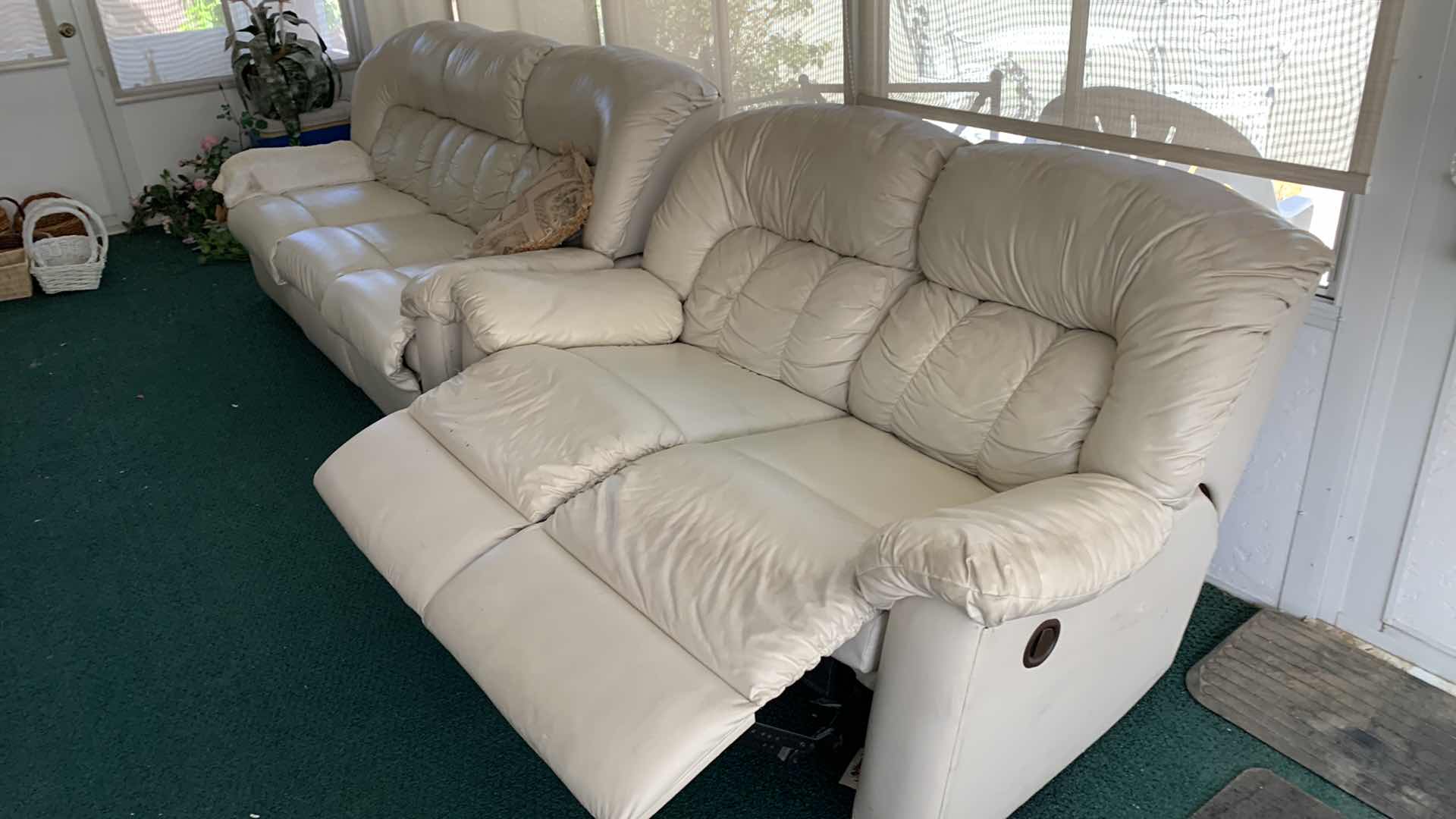 Photo 1 of RECLINING LEATHER SOFA AND LOVESEAT