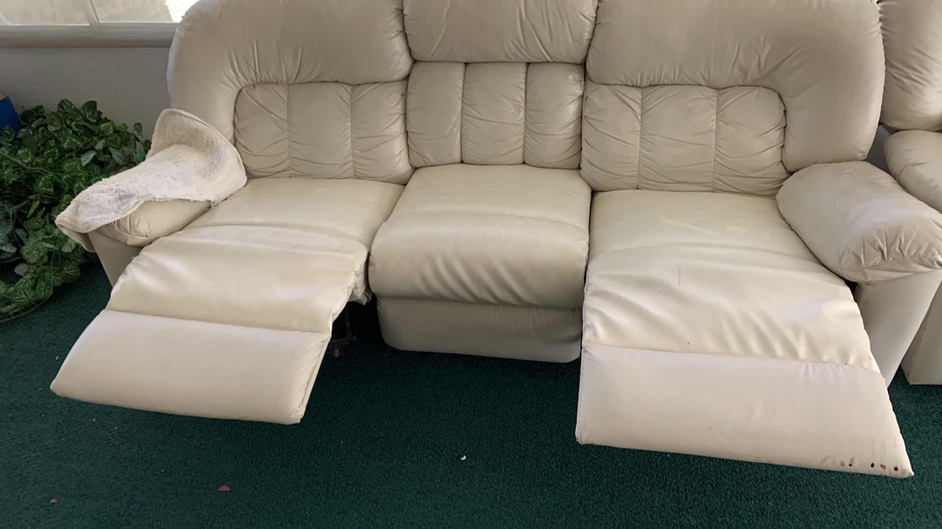 Photo 1 of RECLINING LEATHER SOFA AND LOVESEAT