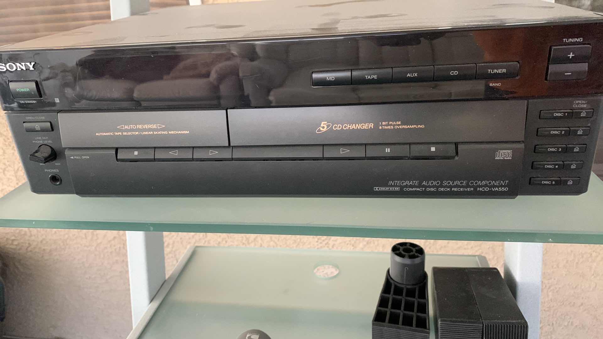 Photo 1 of SONY HCD-VA550 CD/CASSETTE COMBO PLAYER AND A MITSUBISHI DD-5000 DVD PLAYER WITH STAND