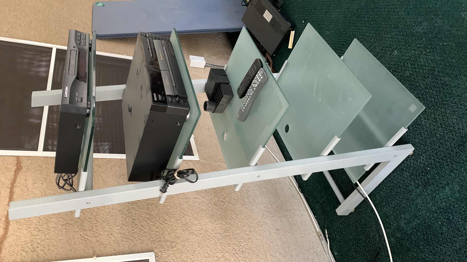 Photo 1 of SONY HCD-VA550 CD/CASSETTE COMBO PLAYER AND A MITSUBISHI DD-5000 DVD PLAYER WITH STAND
