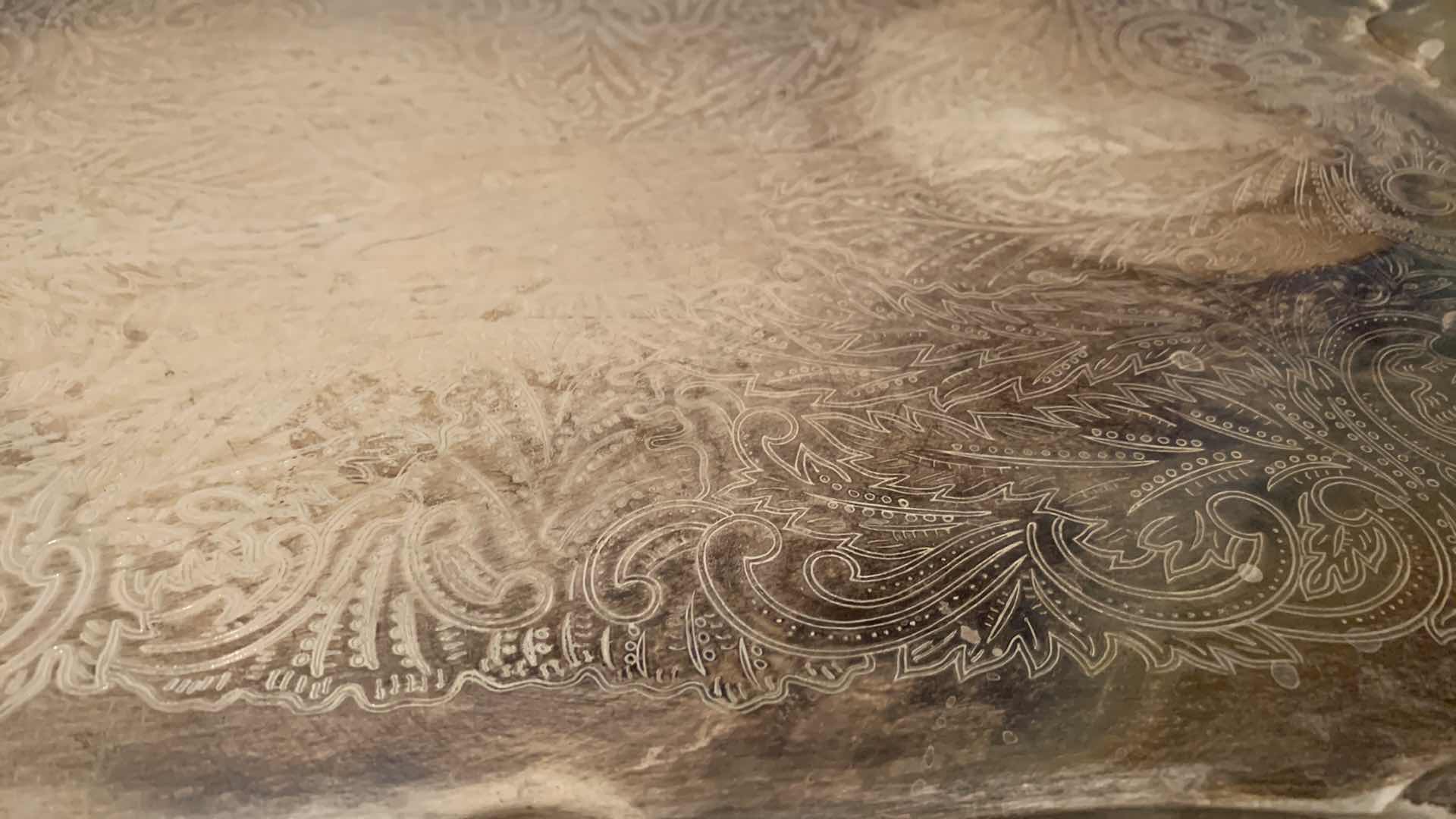 Photo 1 of SILVER PLATED SERVING TRAY 14” X 23”